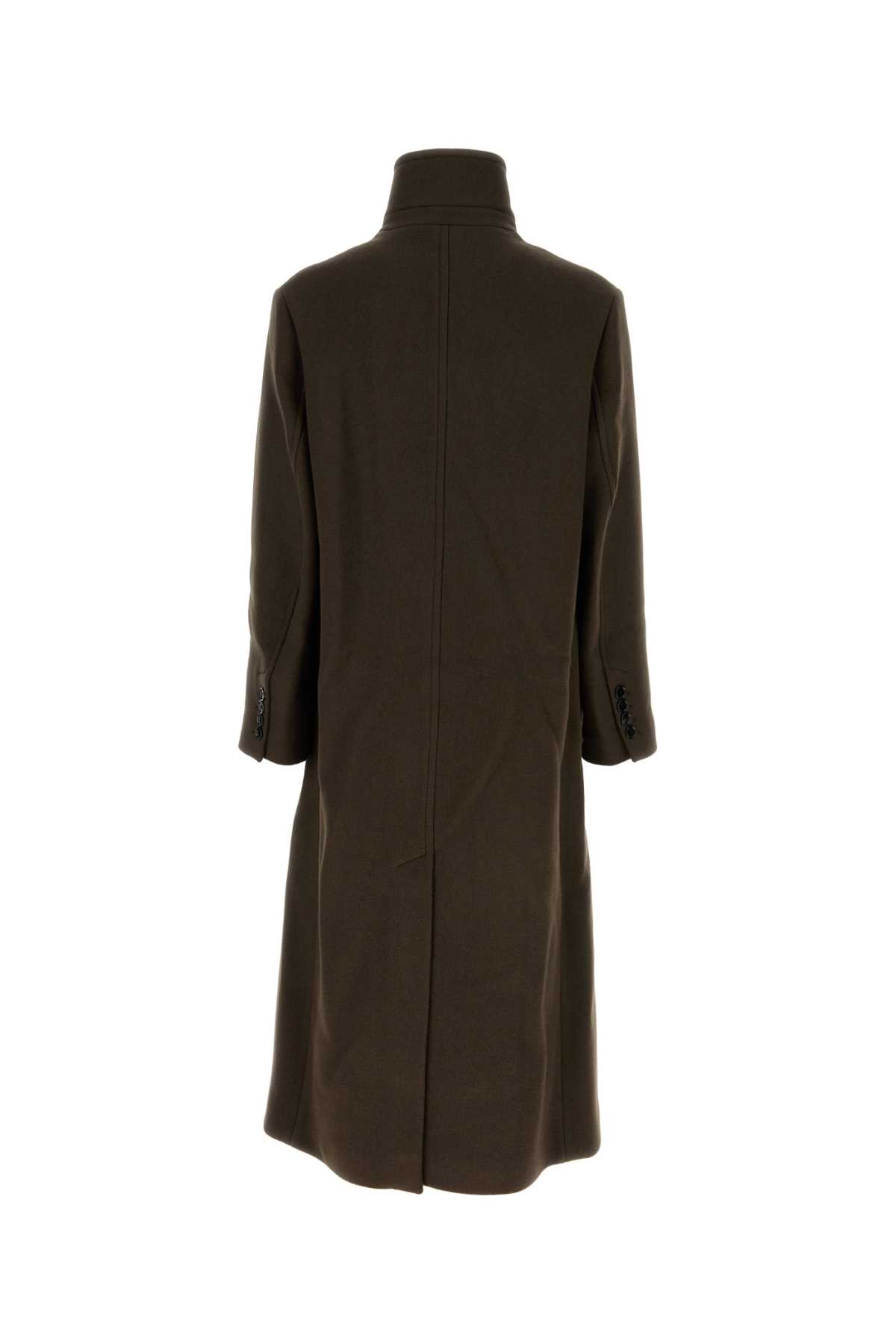 Shop Ami Alexandre Mattiussi Brown Wool Coat In Darkcoffee