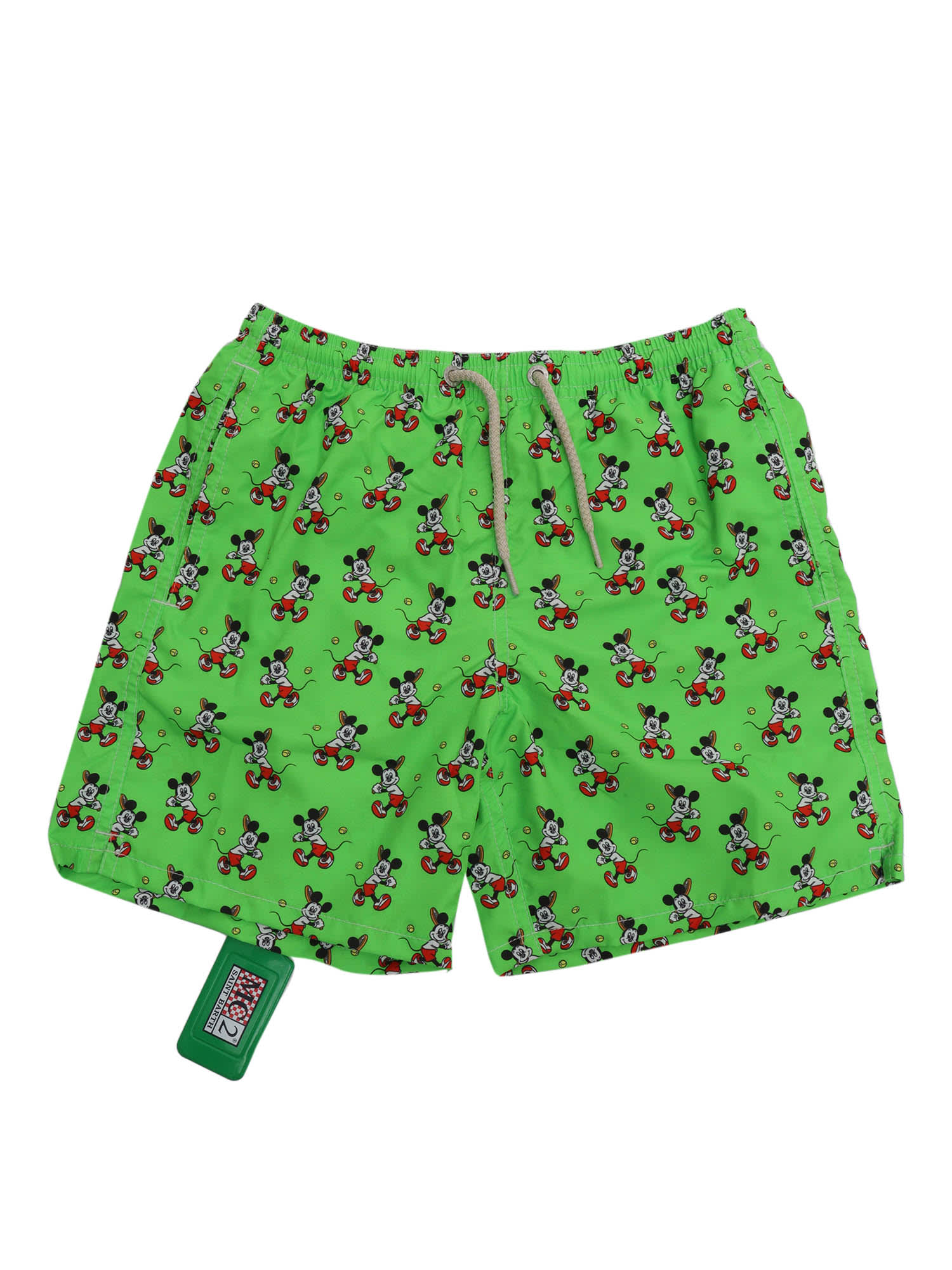 Shop Mc2 Saint Barth Lighting Mickey Swim Shorts In Green