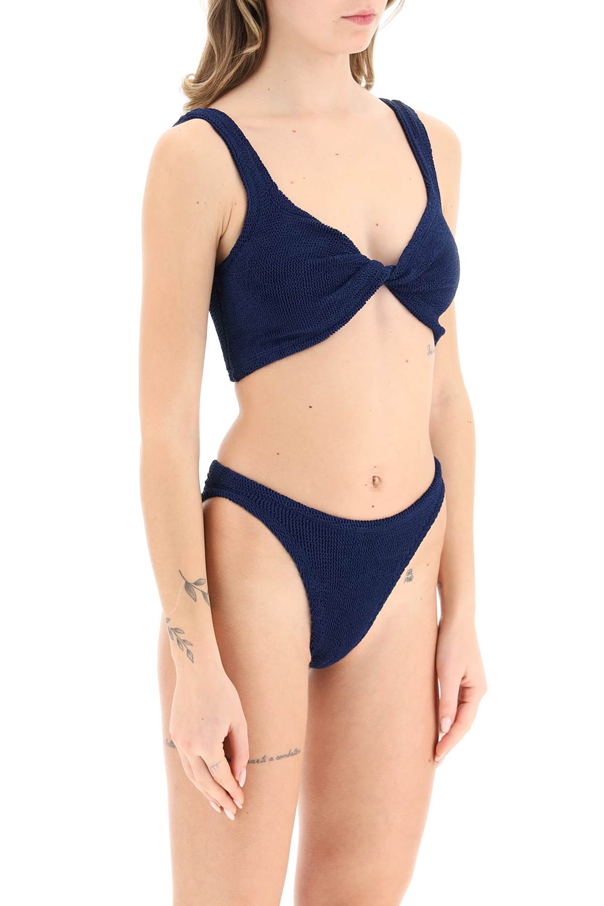 Shop Hunza G Juno Bikini Set In Navy (blue)