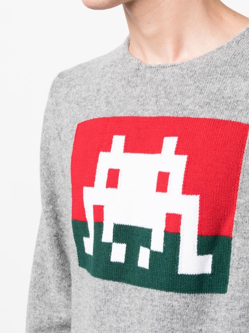 Comme Des Garçons Crew Neck Wool Sweater In Gray