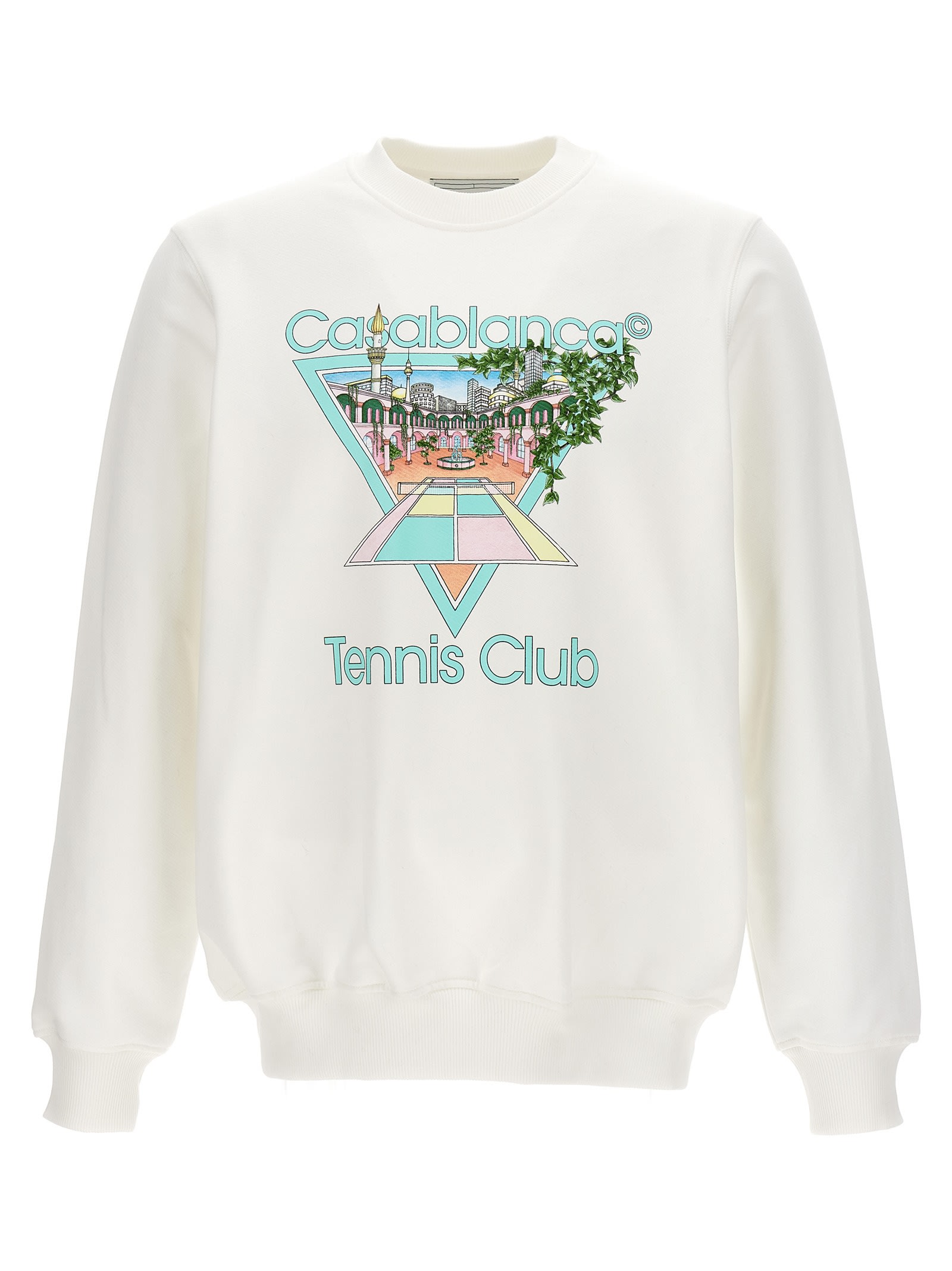 Casablanca White 'tennis Club' Icon Sweatshirt In Multicolor