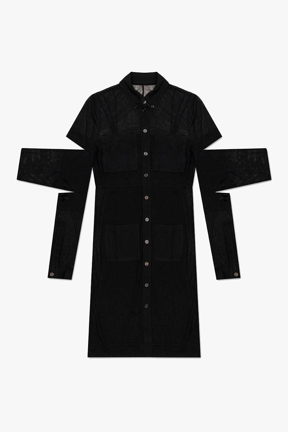 Shop Burberry Sheer Dress In Black