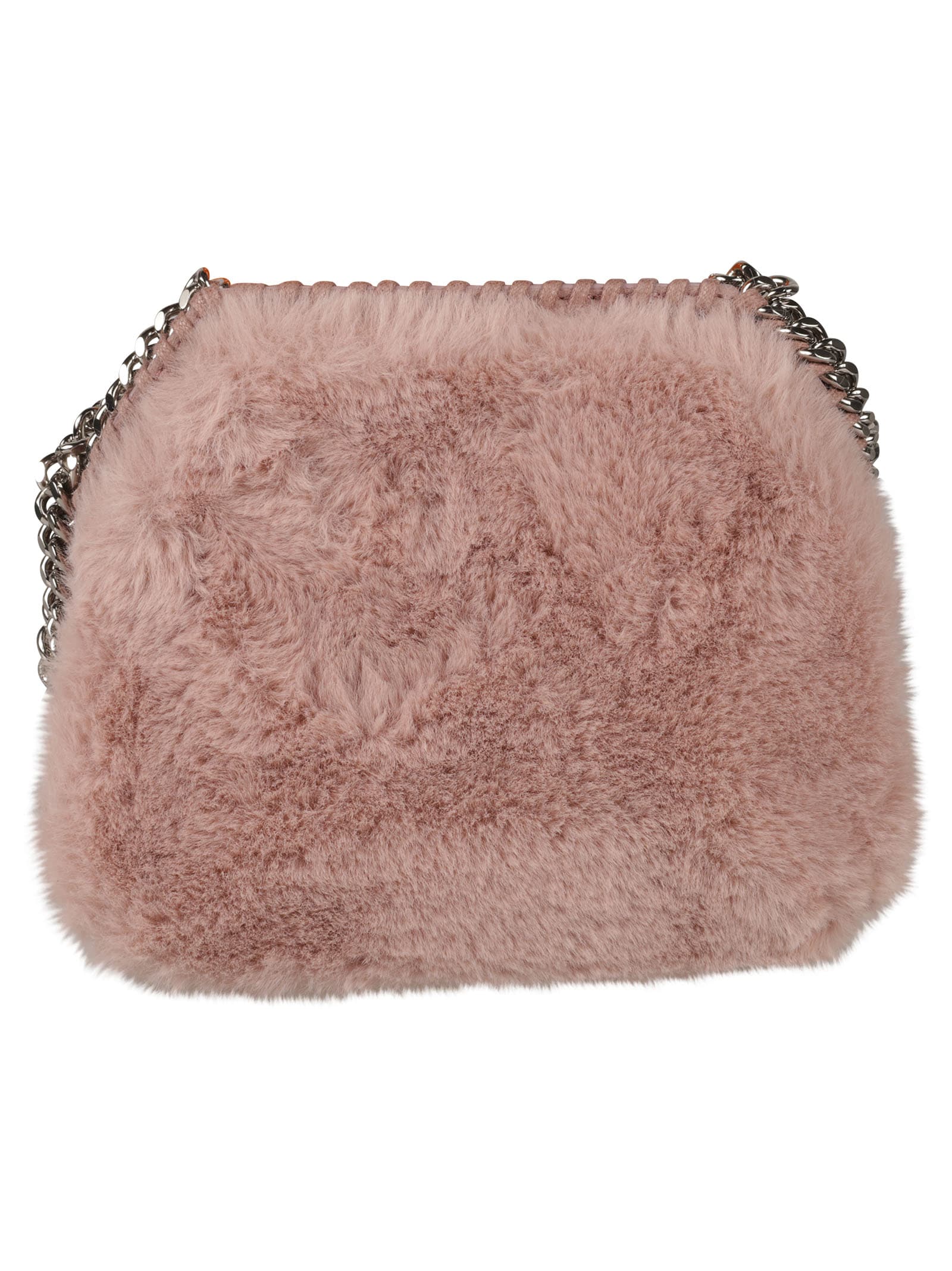 Stella Mccartney Fluffy Fabric Mini Shoulder Bag In Dusty Rose