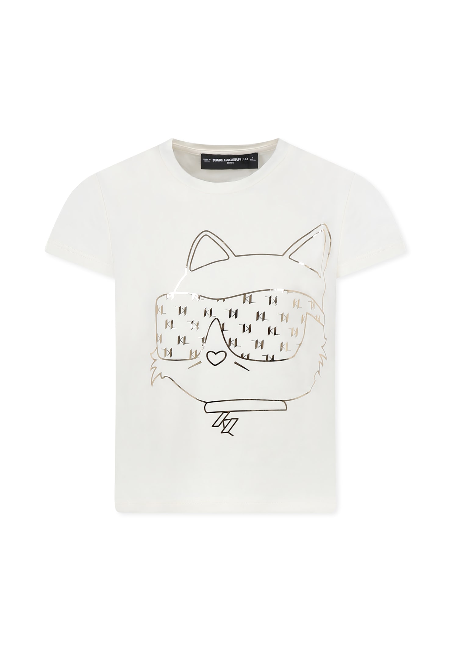 Karl Lagerfeld Ivory T-shirt For Girl With Choupette In Ivory