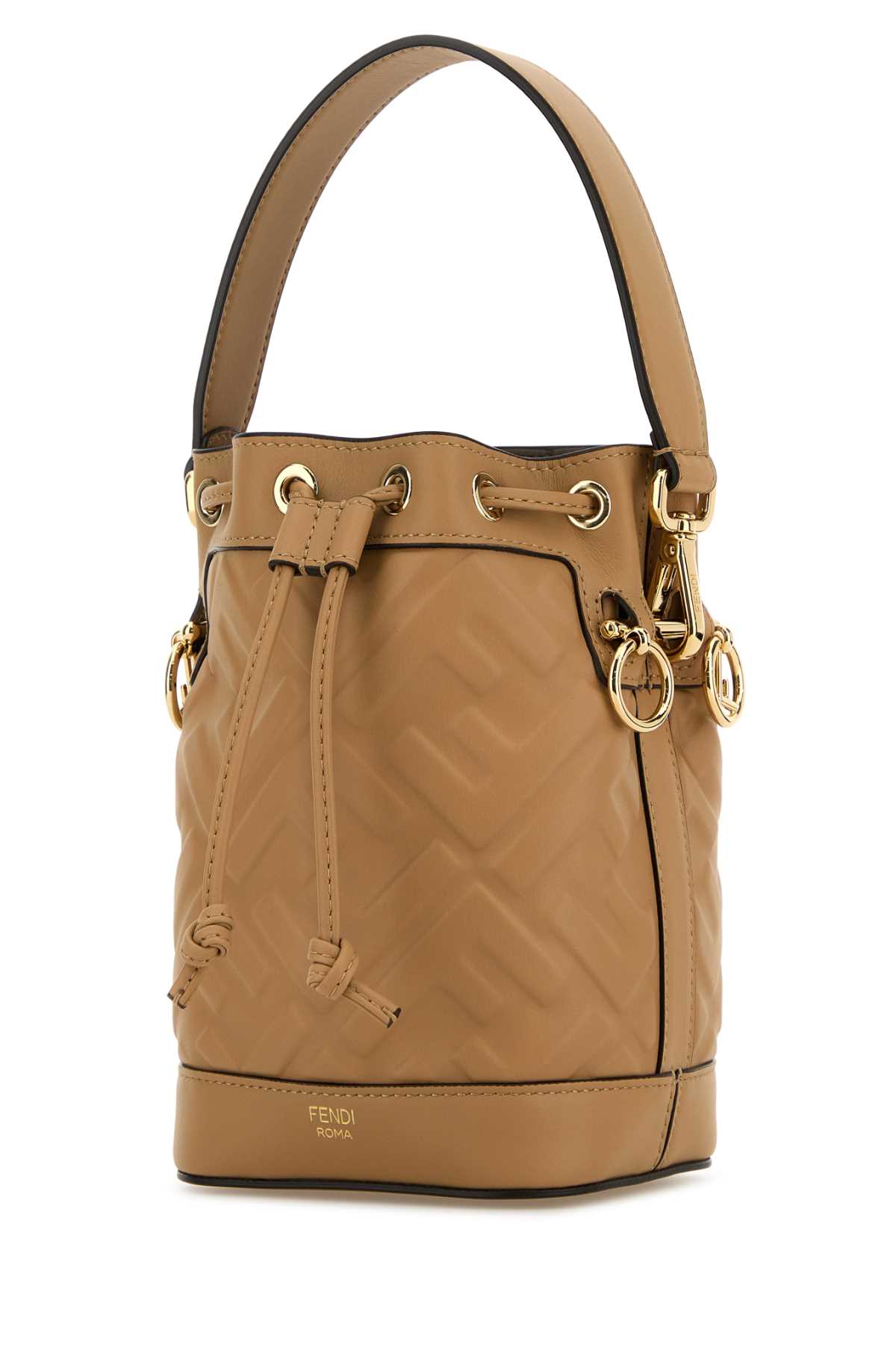 Shop Fendi Beige Leather Mon Tresor Bucket Bag In Mielescuroorosoft