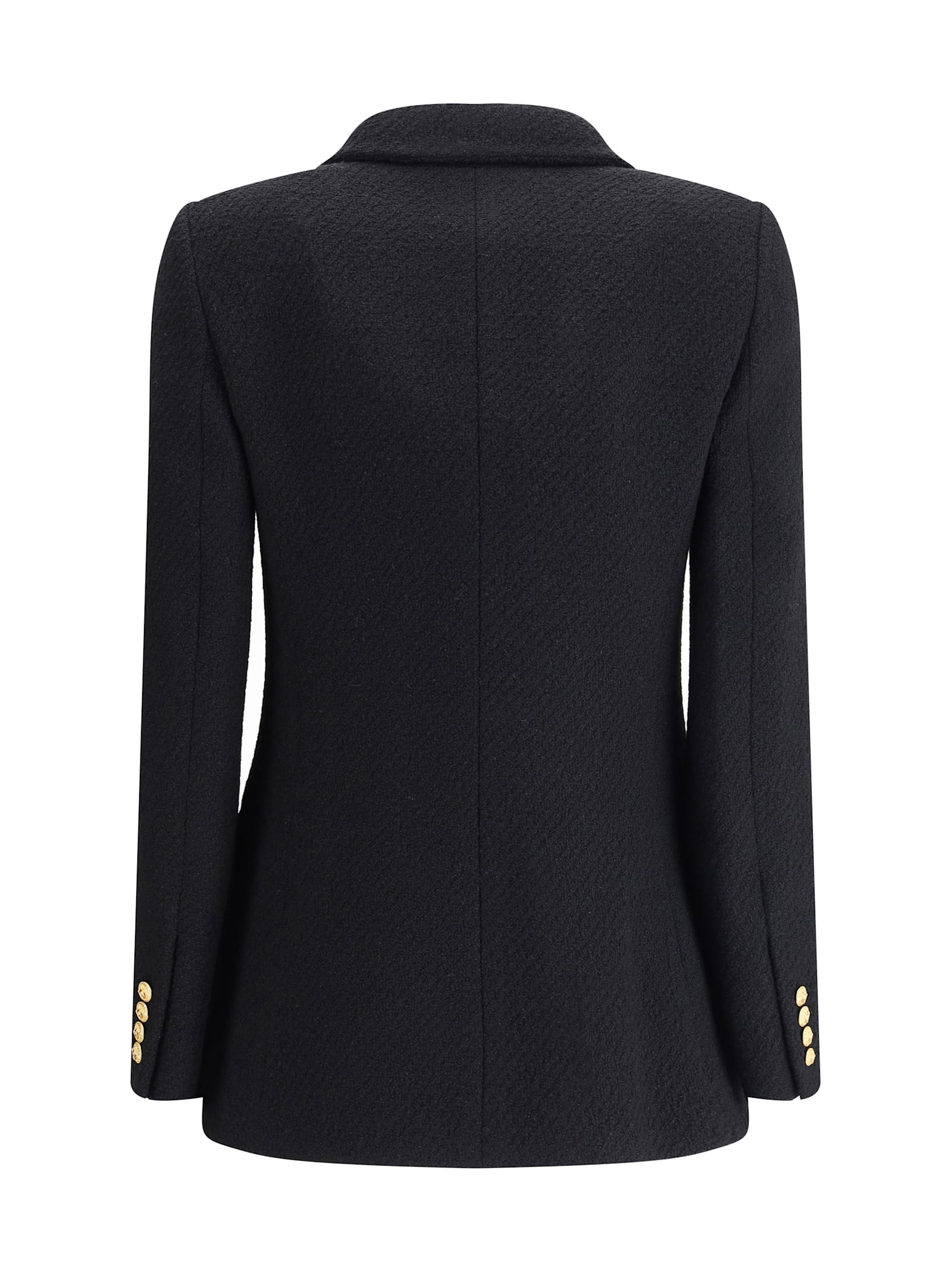 Chloé Double-breasted Tailored Jacket In Wool Bouclette In Black