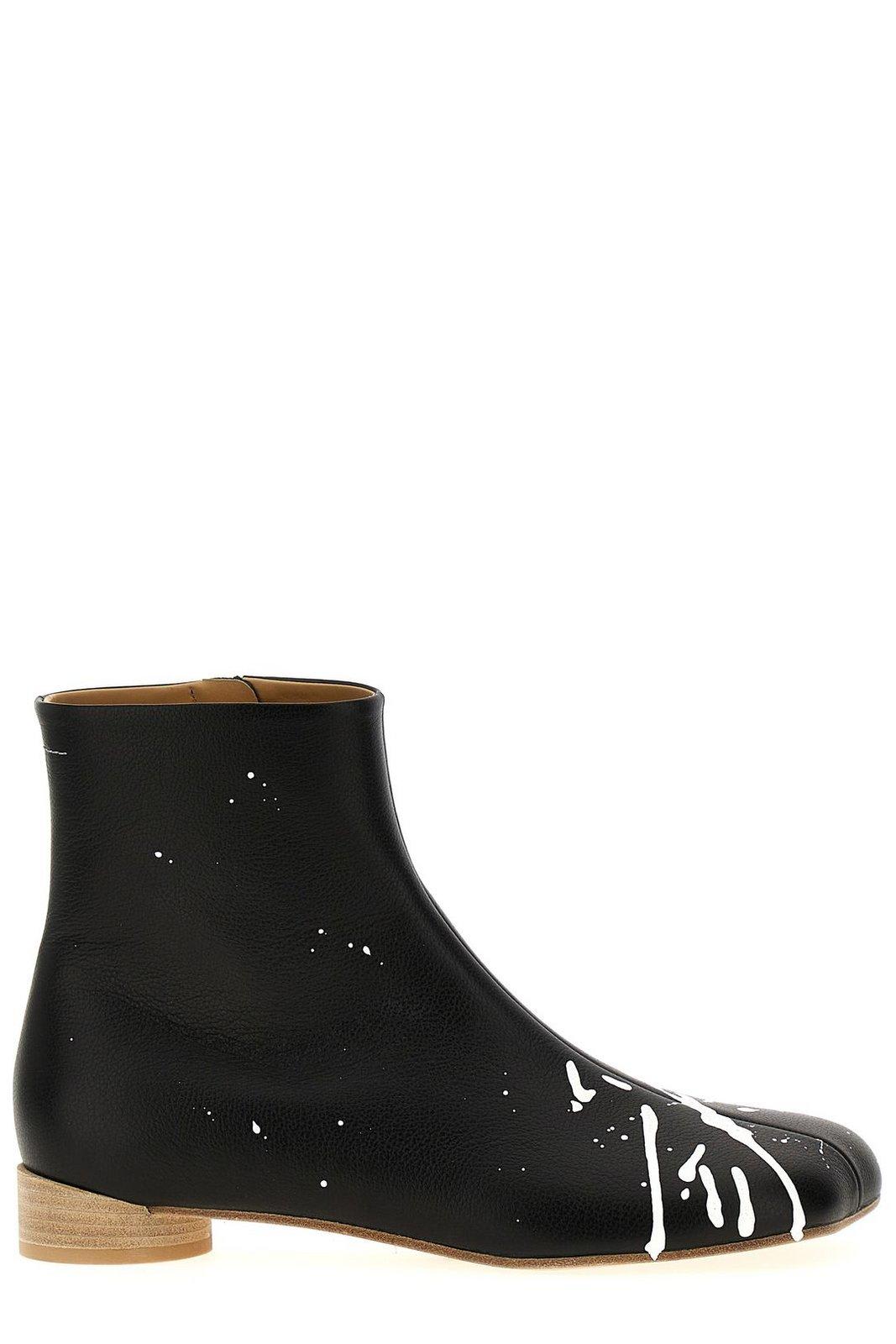 Anatomic Paint Splatter Printed Ankle Boots