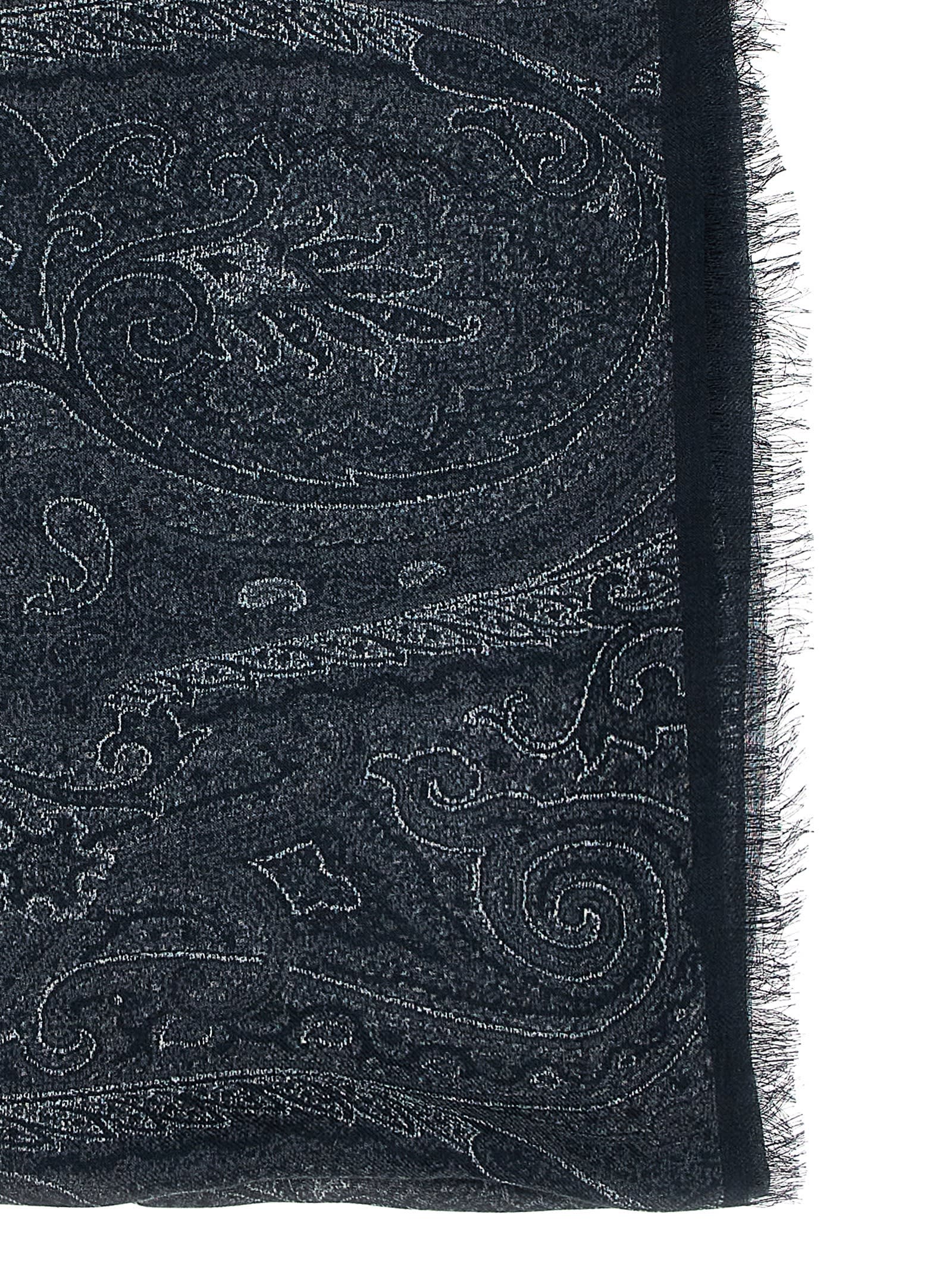 Shop Etro Paisley Scarf In Black