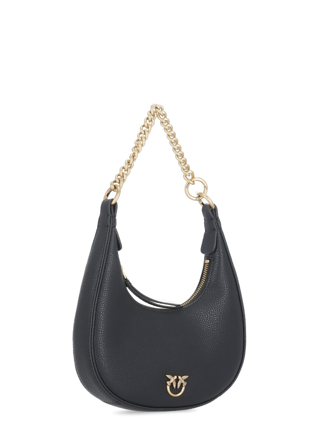 Shop Pinko Brioche Hobo Mini Bag In Black