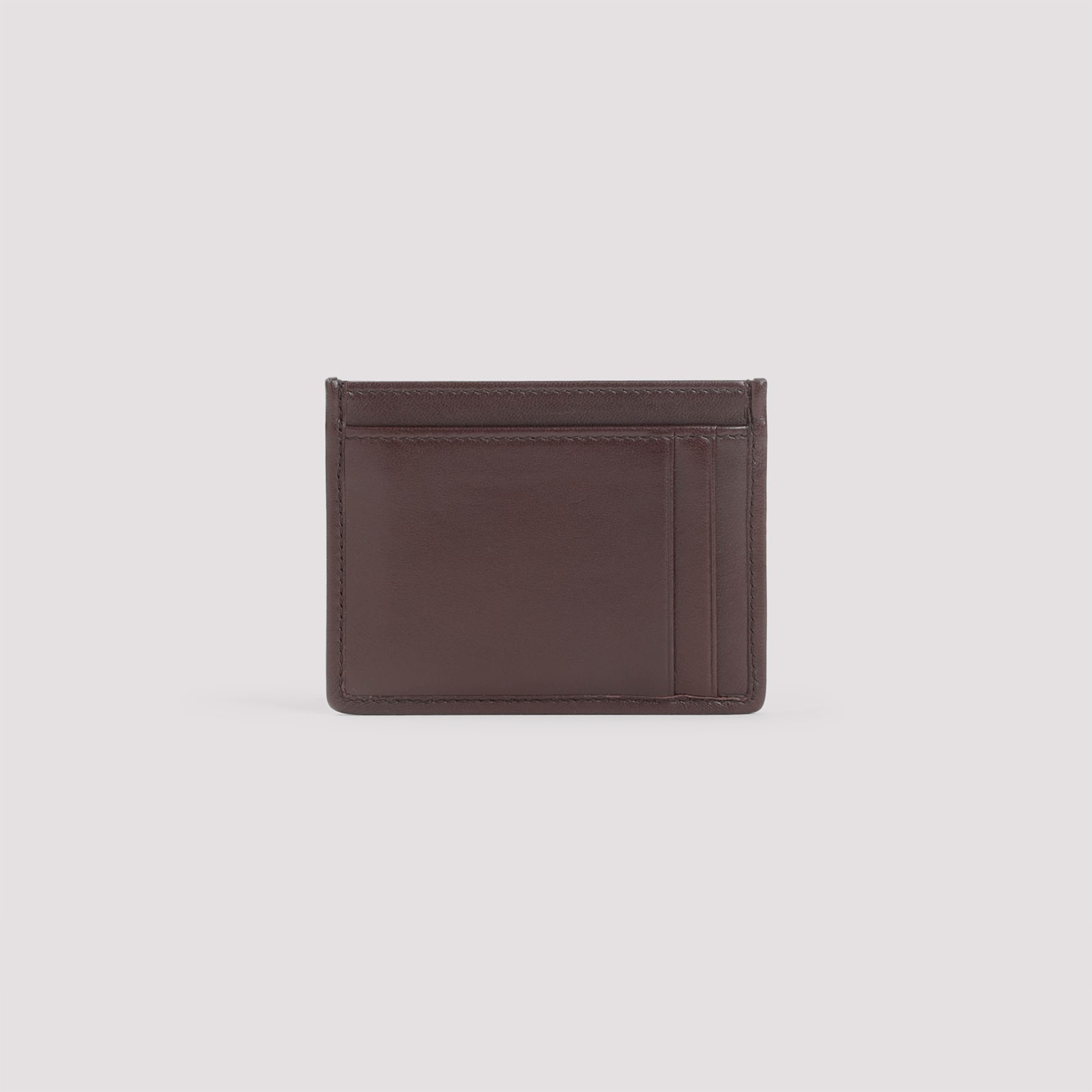 Miu Miu Lamb Leather Cardholder In Gray