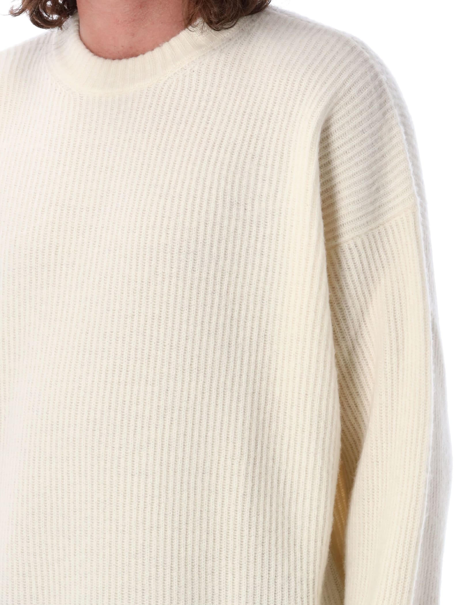 Shop Golden Goose Ribbed Sweater In White