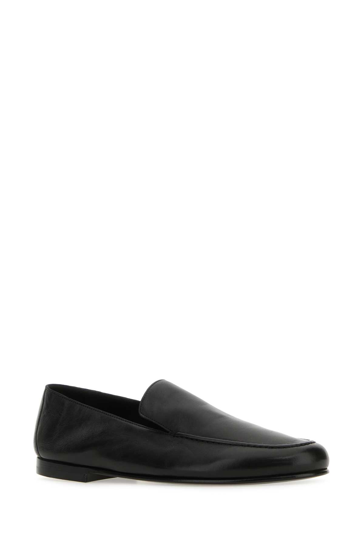 Shop The Row Black Leather Colette Loafers