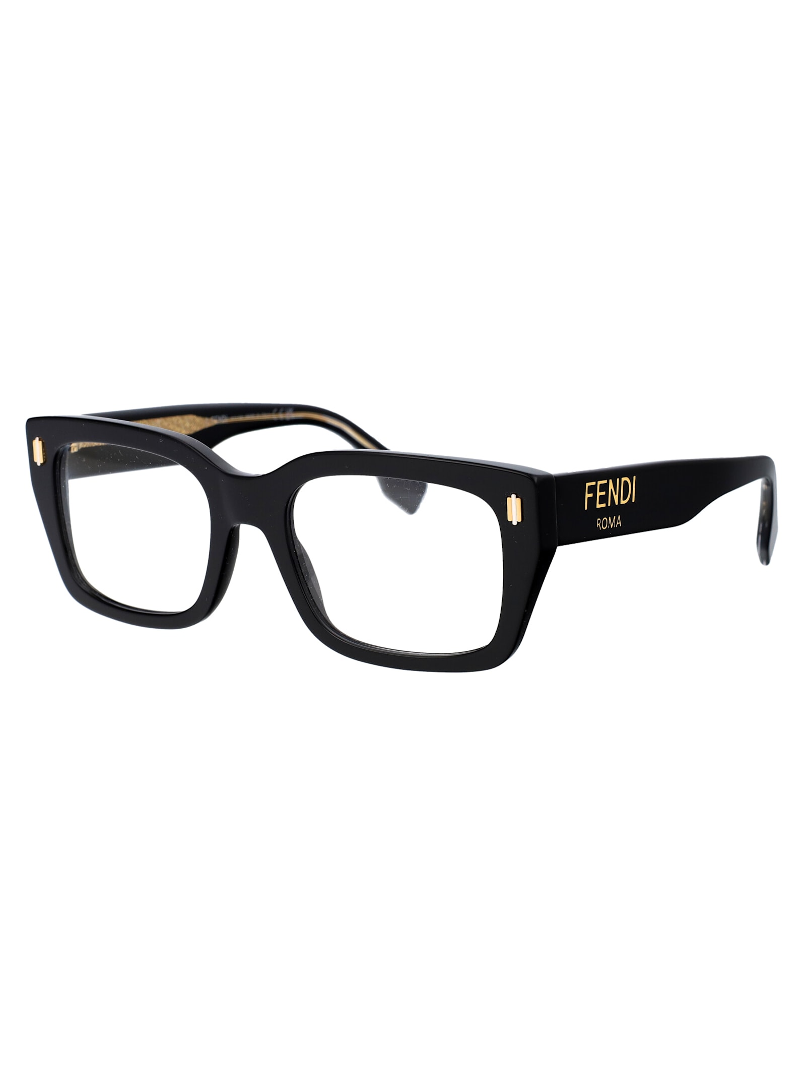 Shop Fendi Roma Glasses In 001 Shiny Black