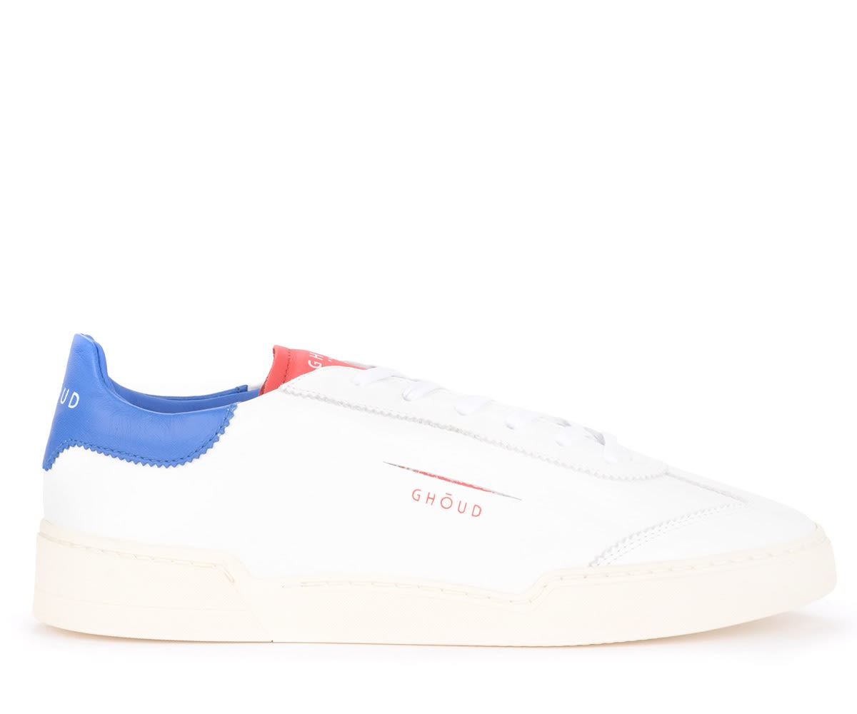 GHOUD GHOUD LOB 01 SNEAKER IN WHITE RED AND BLUE LEATHER,11267236