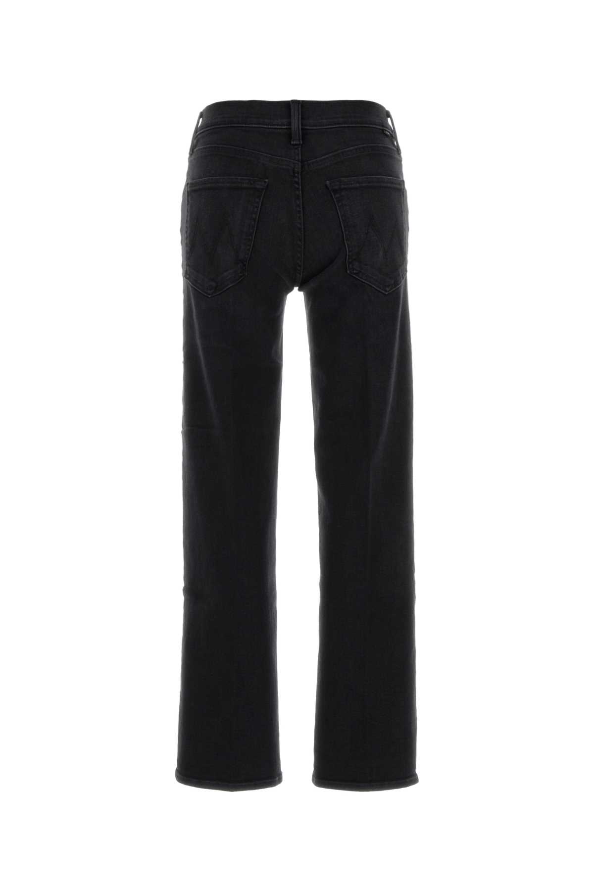 Mother The Mid Rise Rambler Zip Flood Jeans In Black