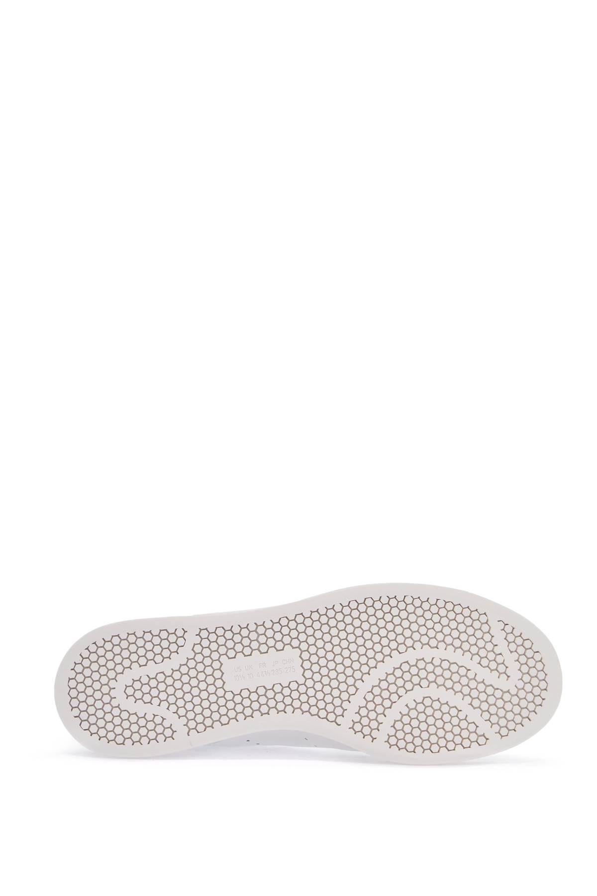Y-3 White Leather Sneakers With Rounded Toe And Lace-up Closure In White