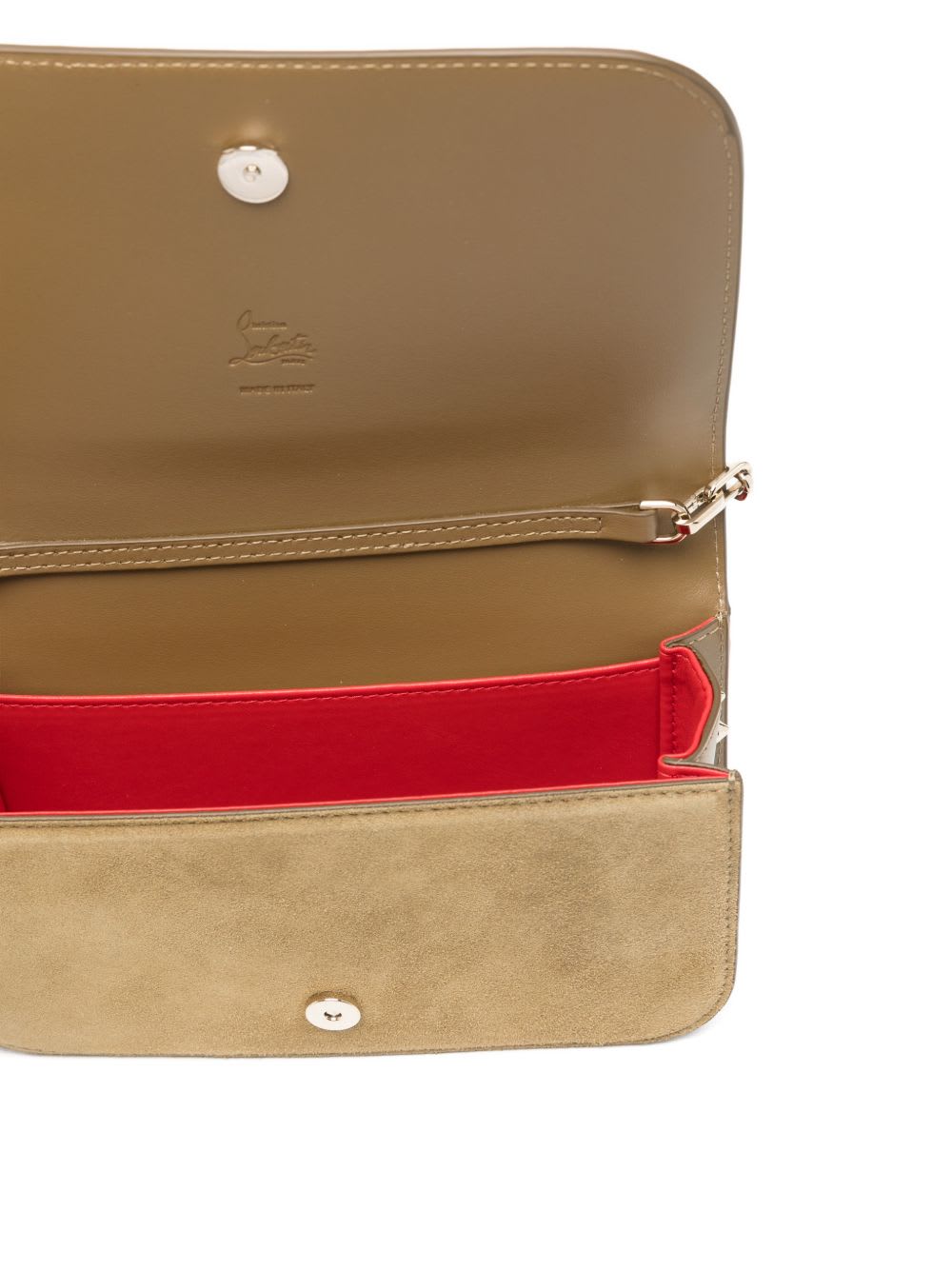 Christian Louboutin Paloma Suede Leather Clutch In Brown