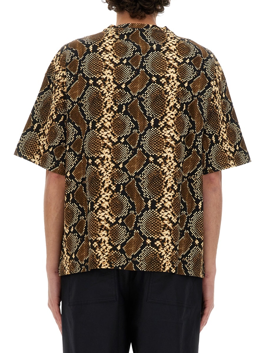 Shop Jil Sander T-shirt With Animal Pattern In Multicolour