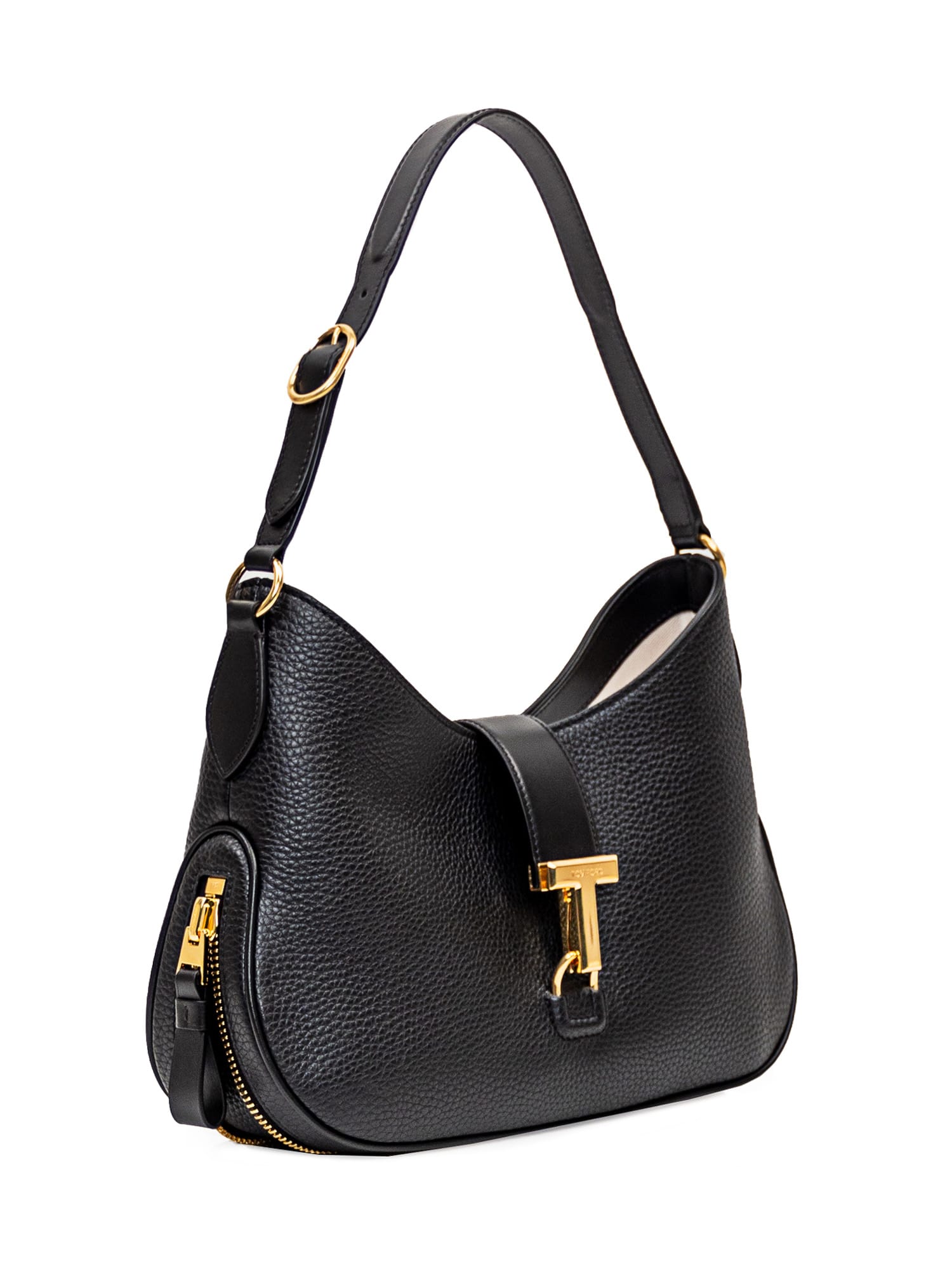 Shop Tom Ford Medium Hobo Monarch Bag In Black