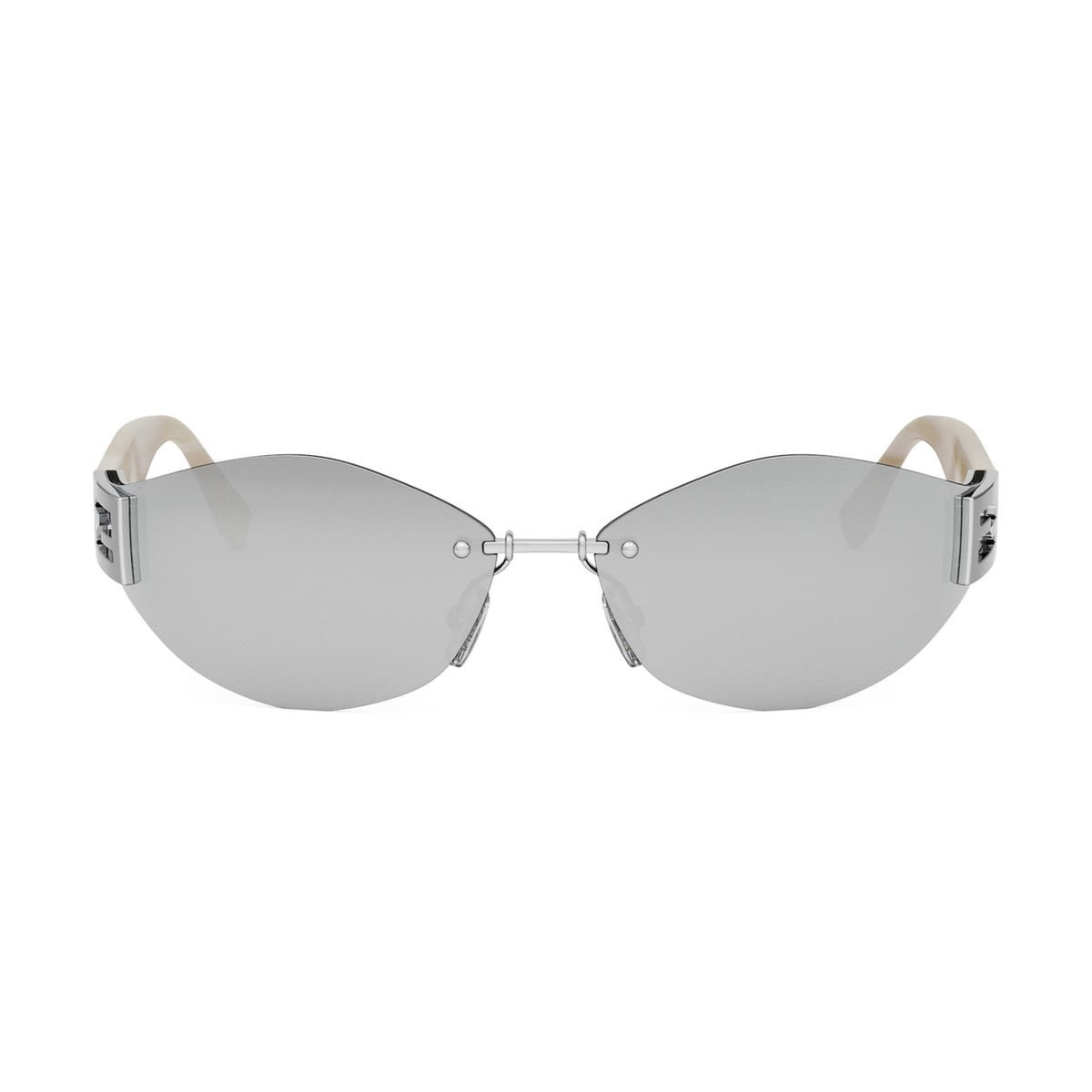 Fendi Fe40159u Baguette 16c Argento Lucido Sunglasses
