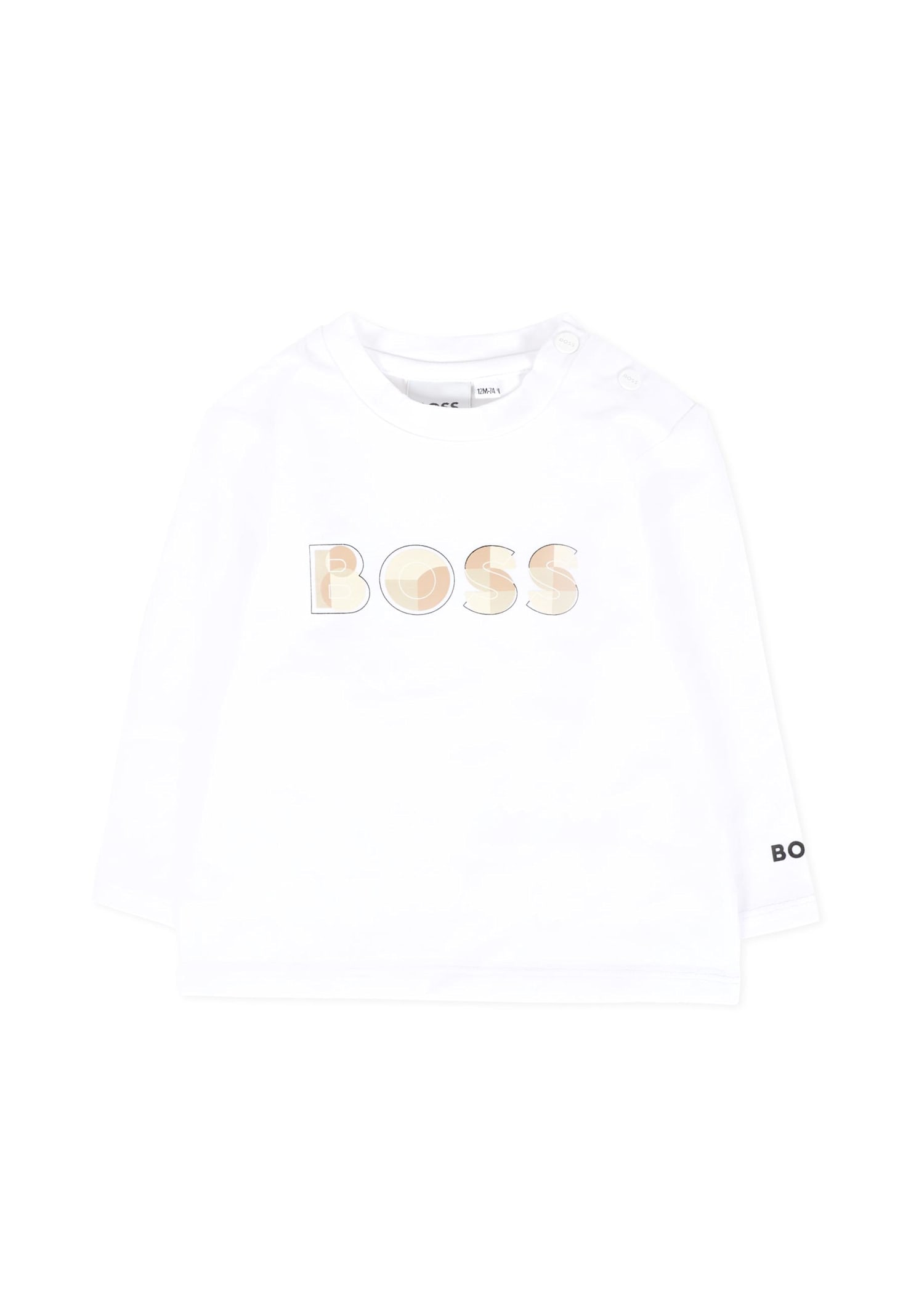 Hugo Boss White T-shirt For Baby Boy With Logo In White