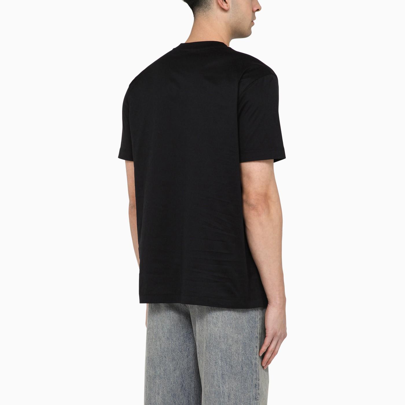 Shop Burberry Black Cotton T-shirt With Logo