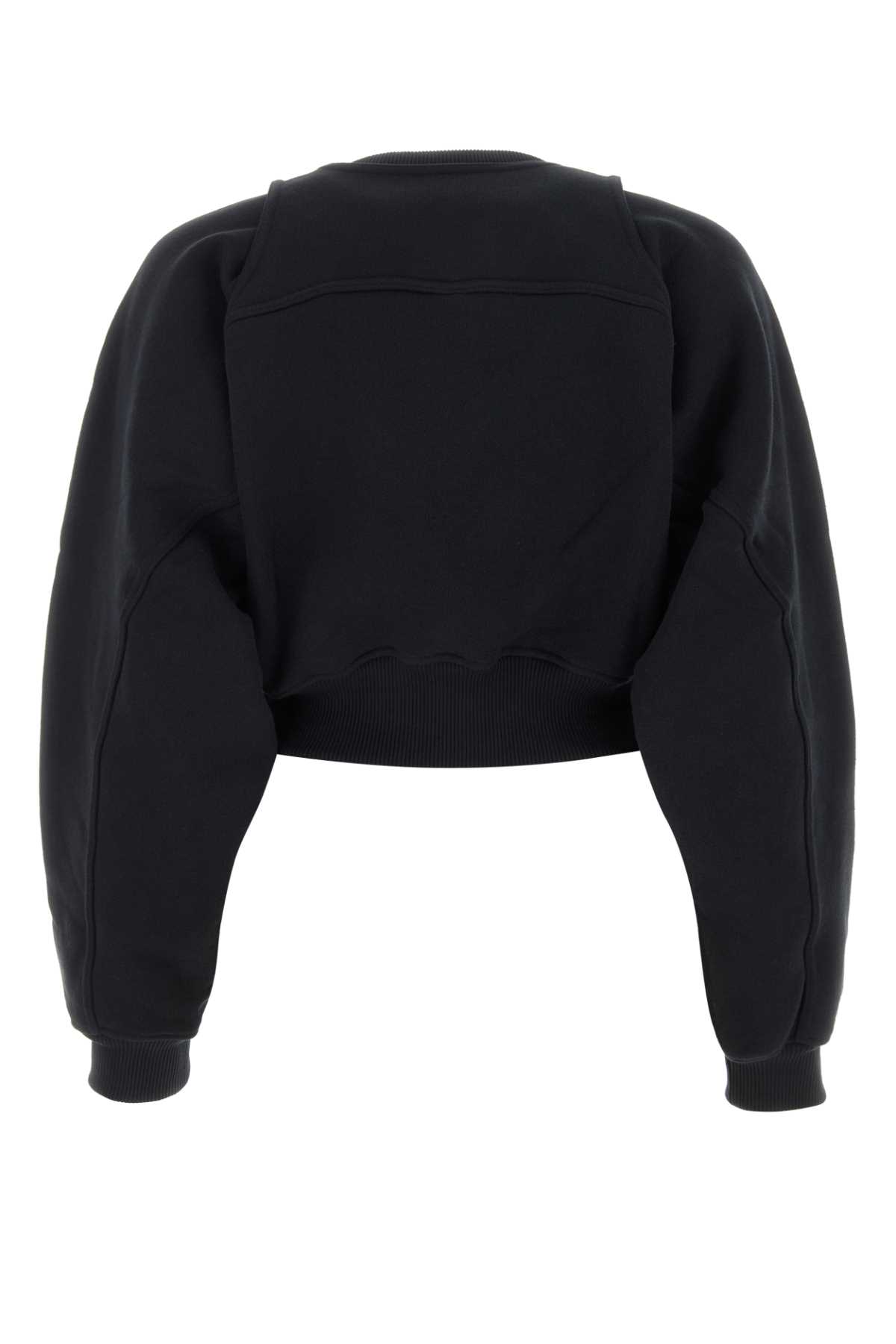 Shop Off-white Black Cotton Sweatshirt In Blackwhit