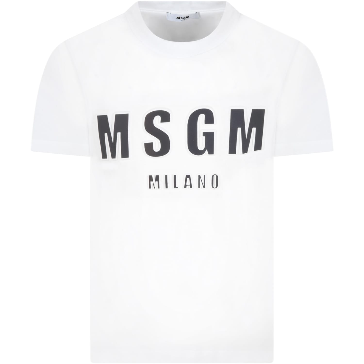 MSGM White T-shirt For Boy With Logo