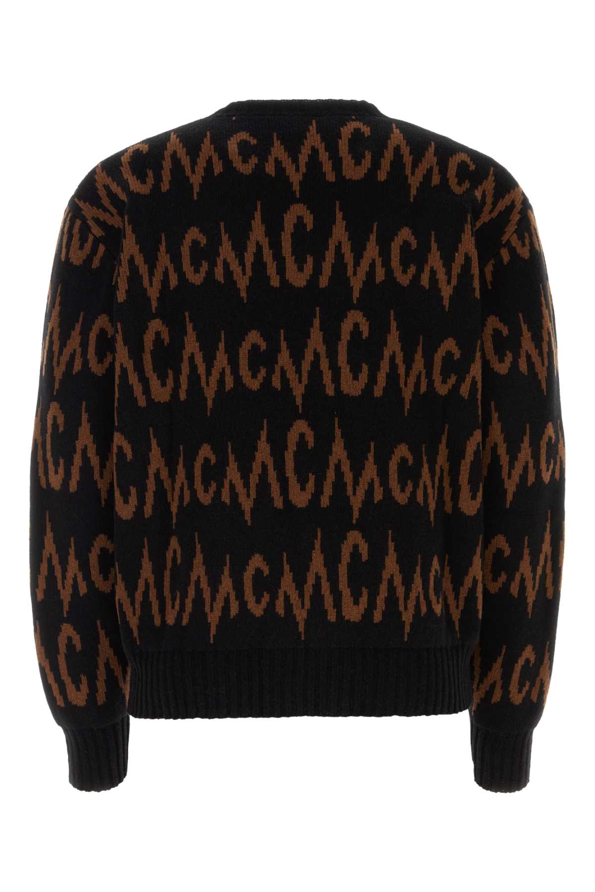 Shop Mcm Embroidered Cashmere Blend Sweater In Black