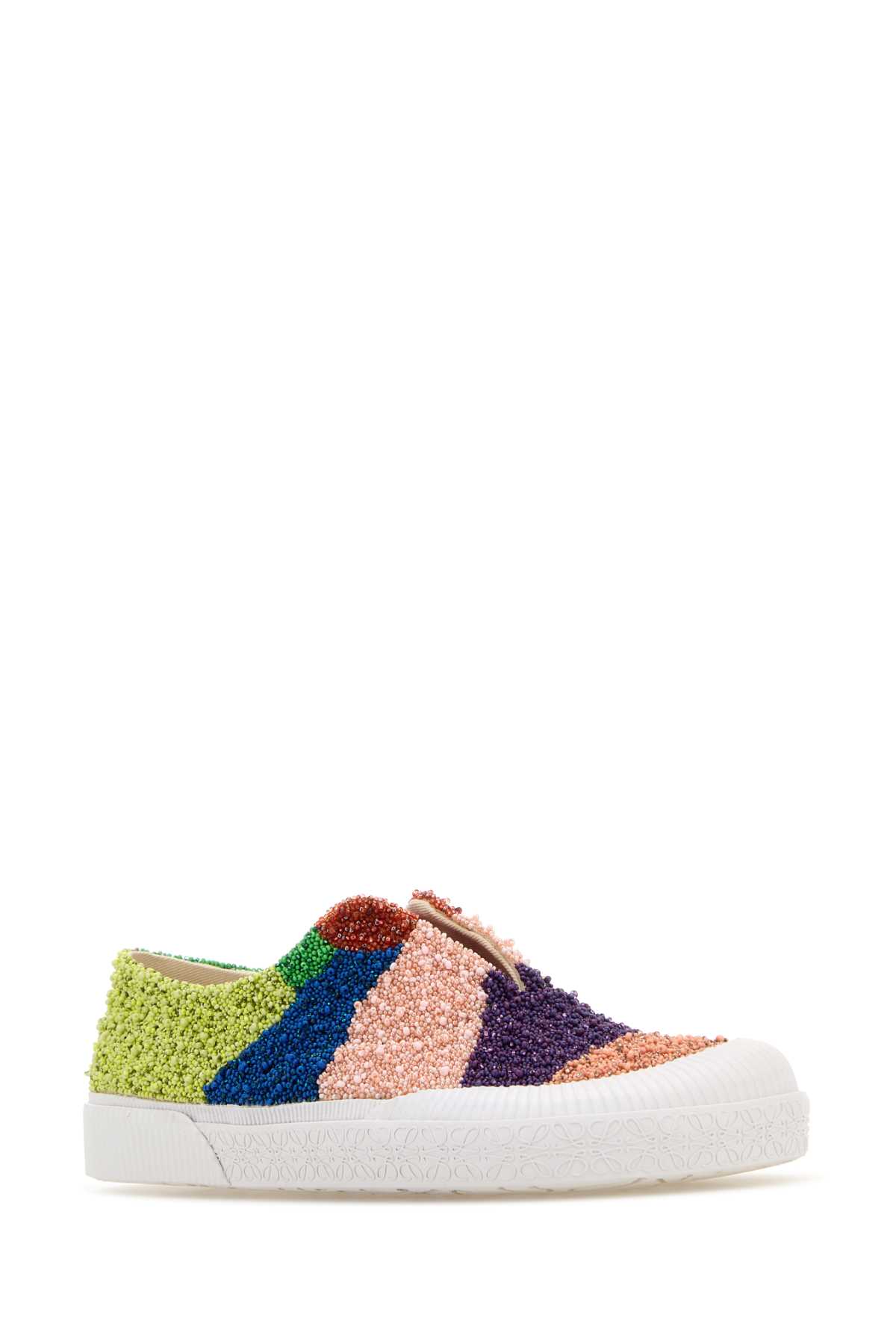 Shop Loewe Embellished Fabric Terra Vulca Slip On In Multicolor