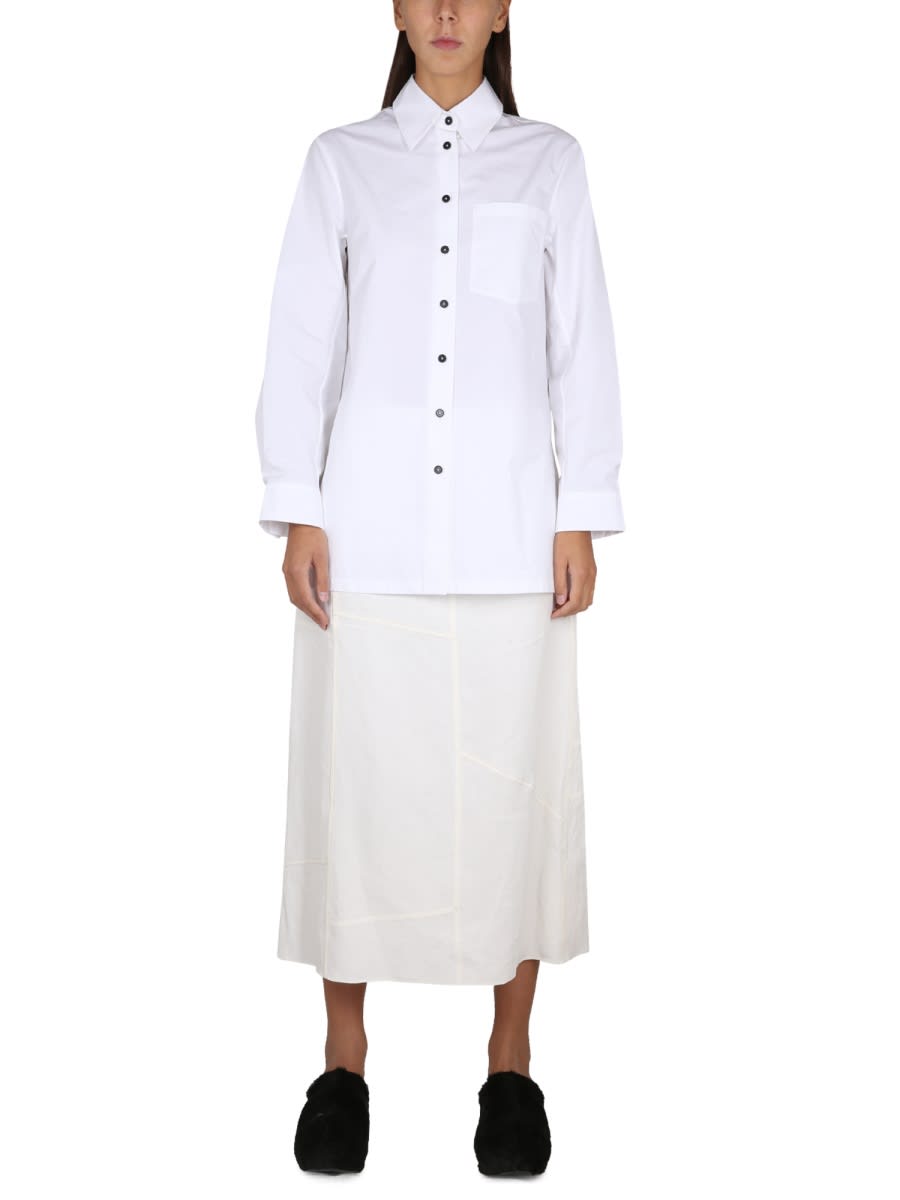 Jil Sander Women's Cotton Skirt In White