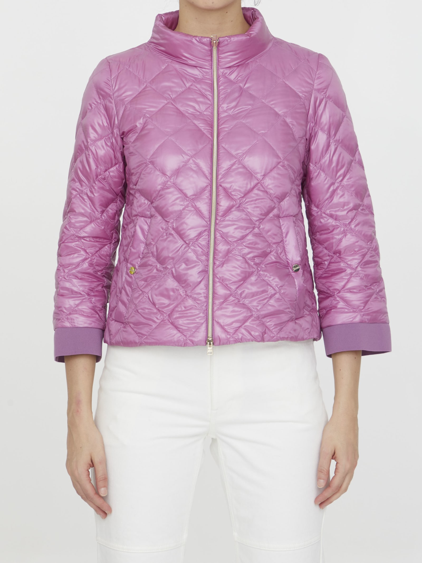 Herno Pink Quilted Nylon Down Jacket In Lilla | ModeSens