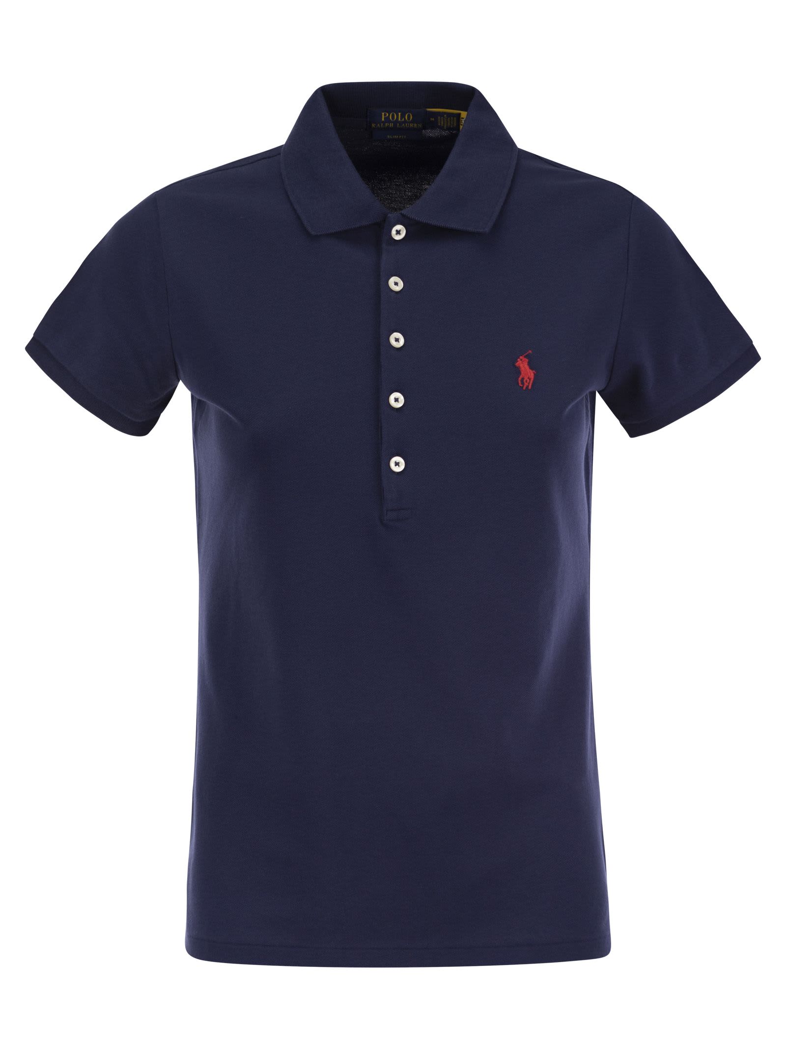 Shop Polo Ralph Lauren Cotton Polo Shirt In Navy Blue