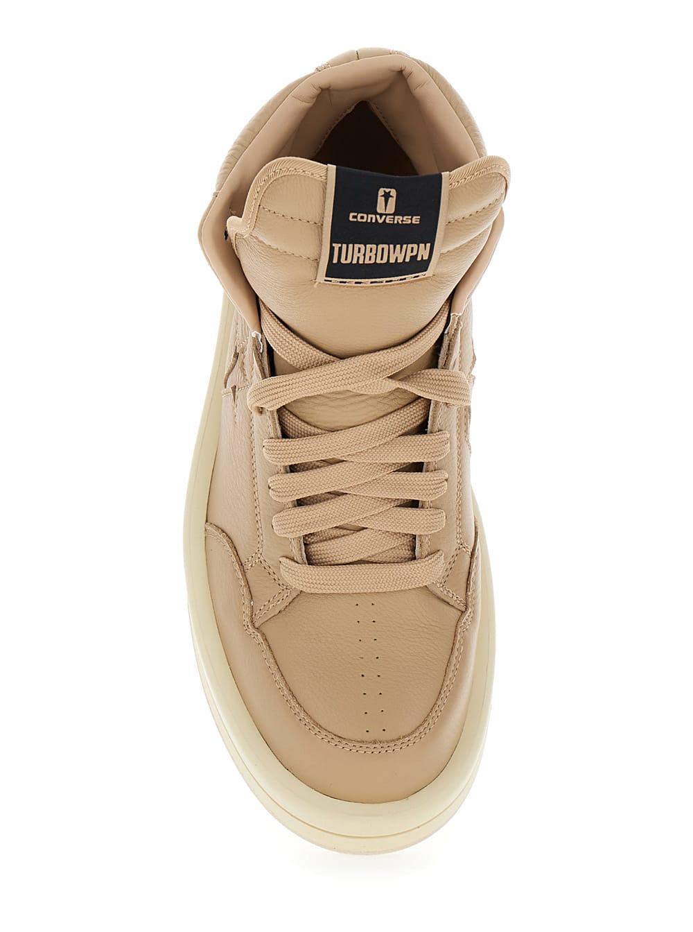 Shop Drkshdw Converse - Turbowpn Beige Sneakers High Top In Leather Man