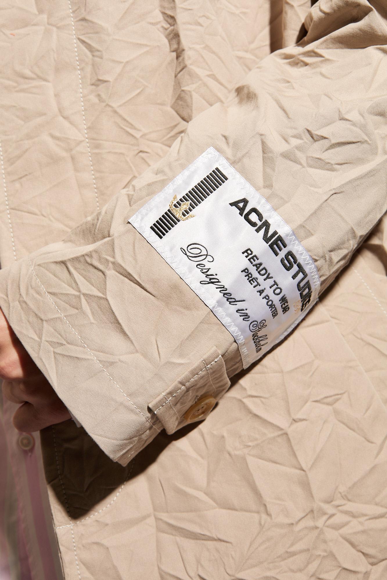 Acne Studios Cropped Coat In Neutral