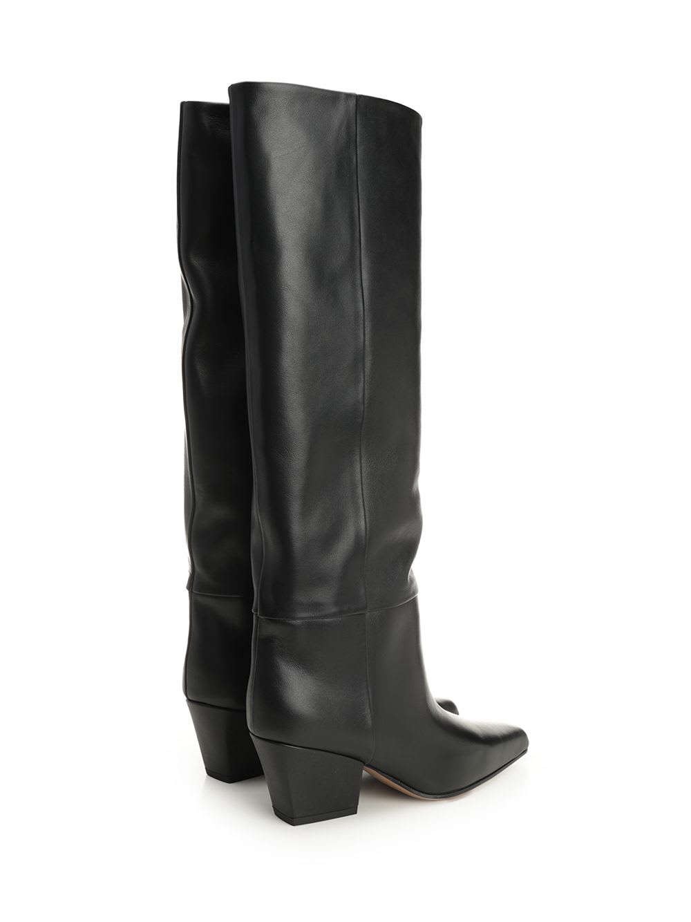 Paris Texas Jane Knee-high Leather Texan Heel Boots In Nude