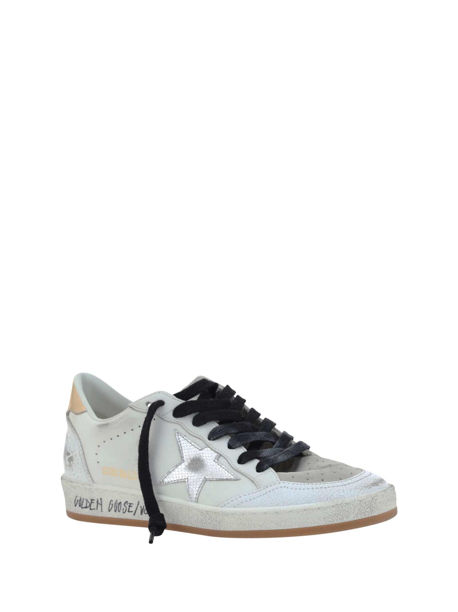 Shop Golden Goose Ballstar Sneakers In White