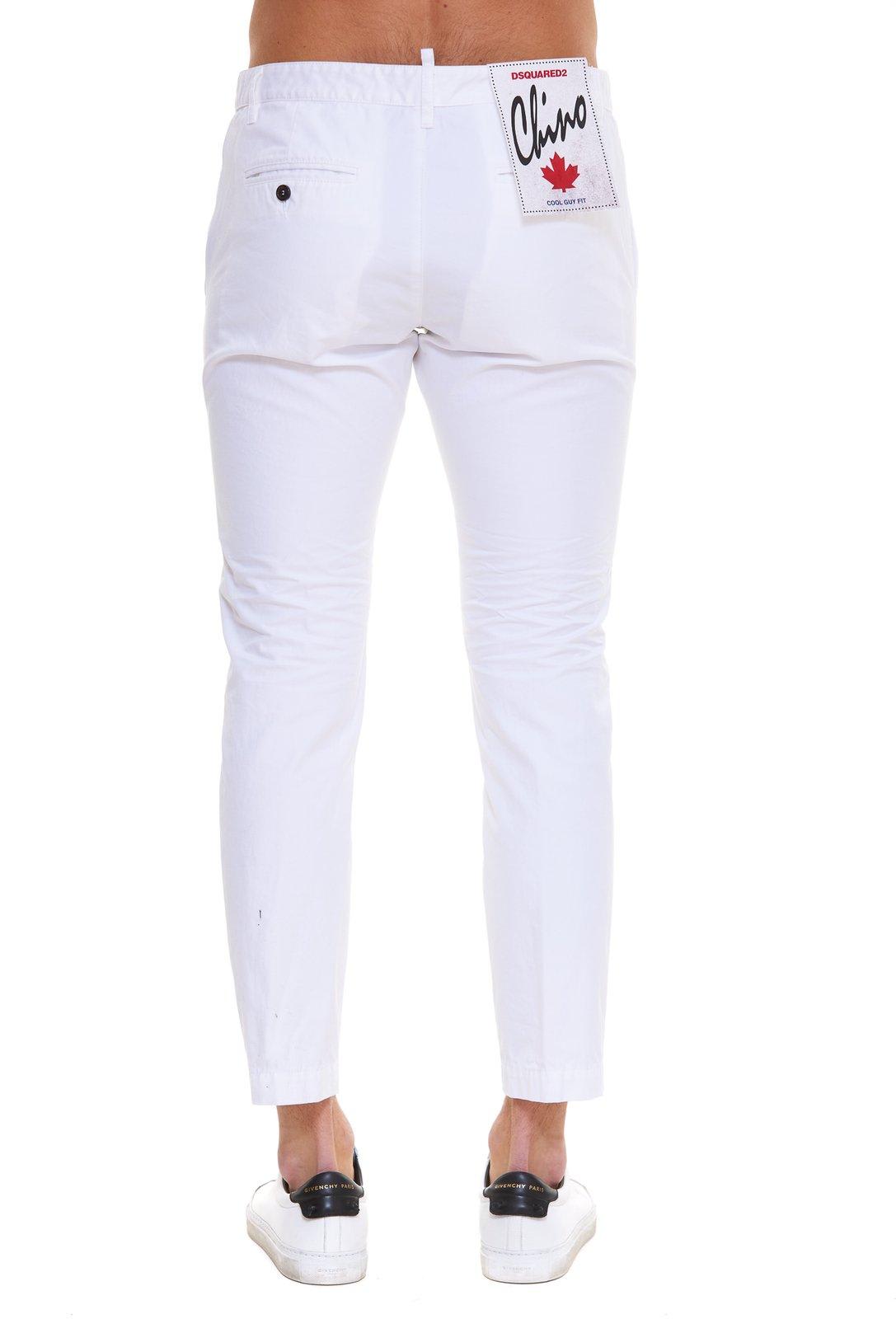 Shop Dsquared2 Logo Patched Straight Leg Jeans In White