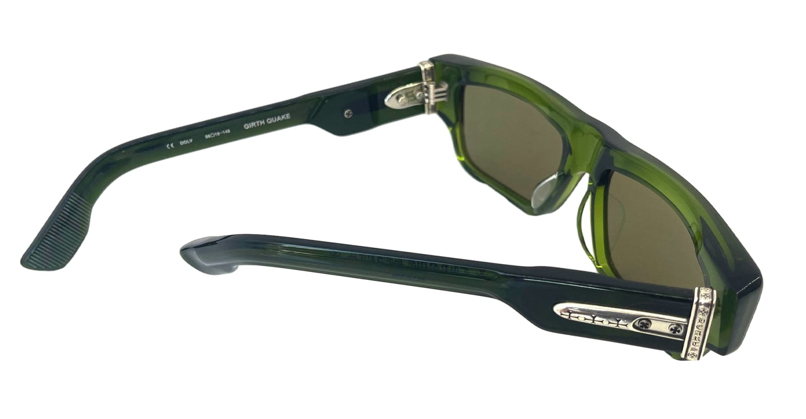 Shop Chrome Hearts Girth Quake - Dark Olive Sunglasses In Olive Green