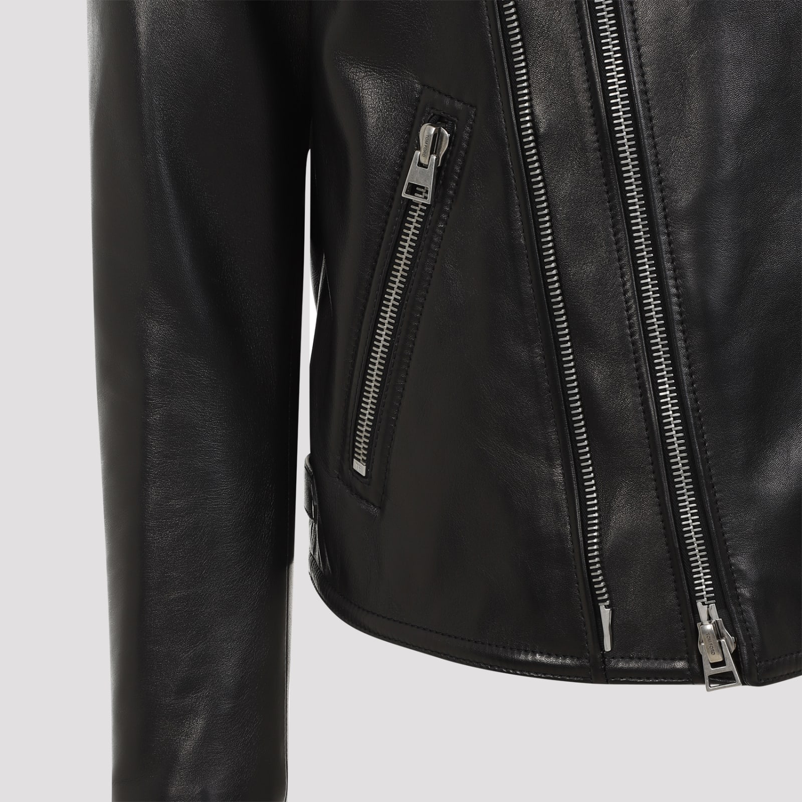 Shop Tom Ford Biker Jacket In Black