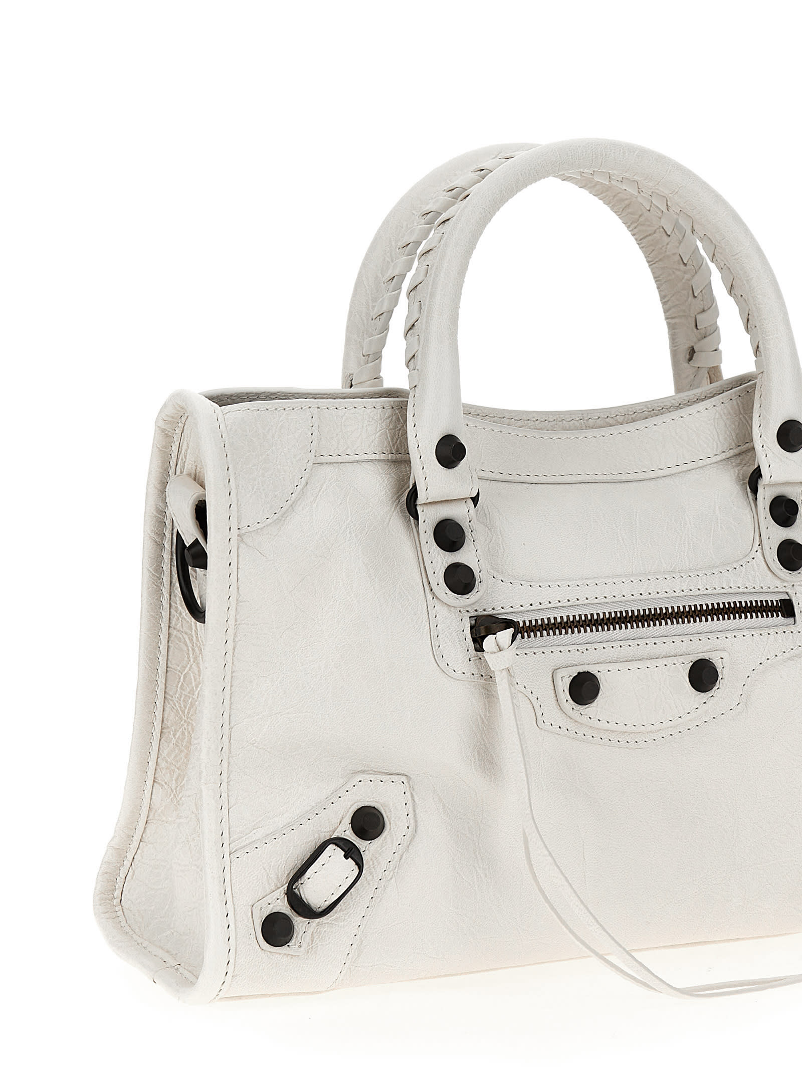 Balenciaga Small Le City Arena Storico Leather Bag In White