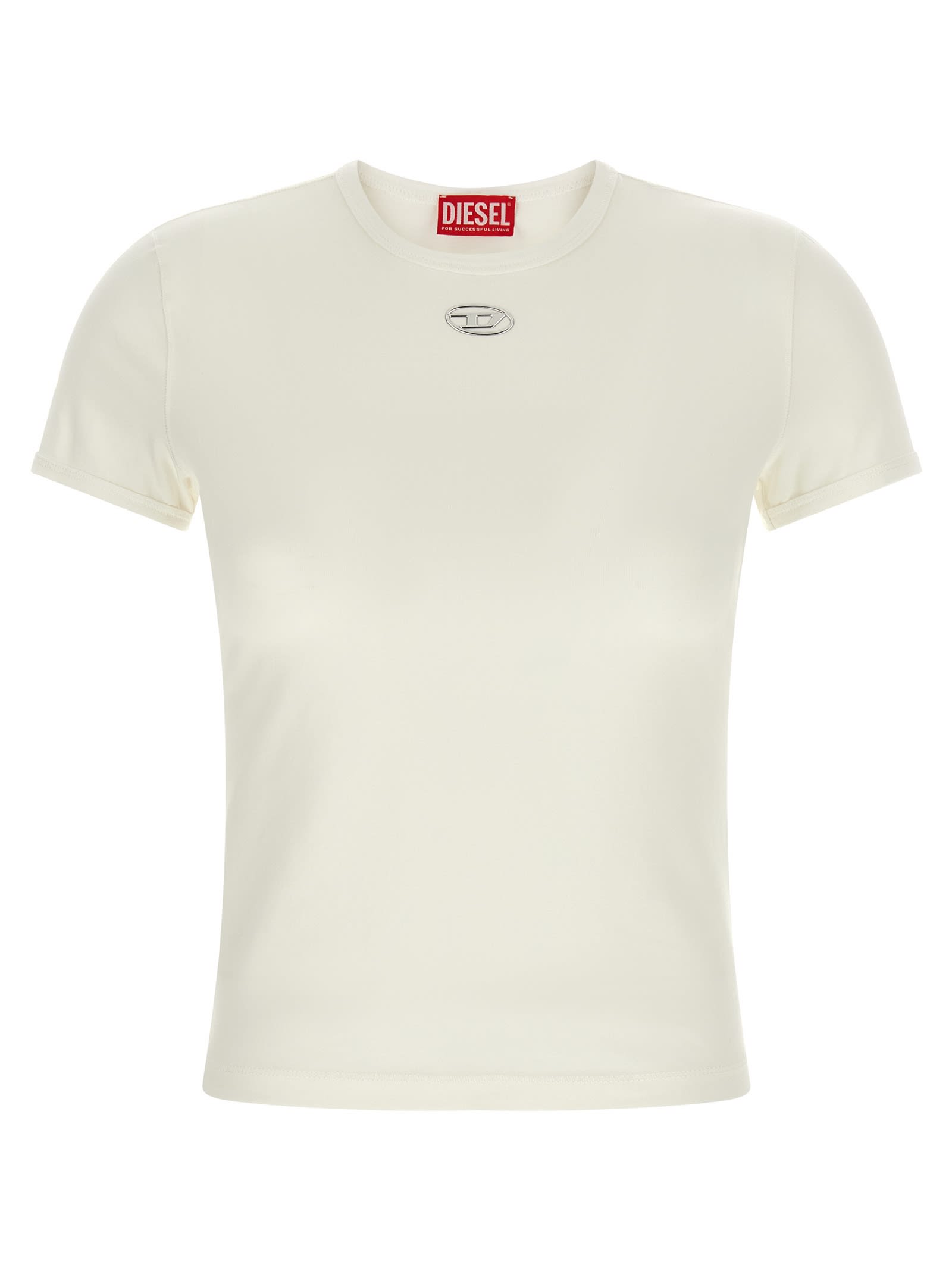 Diesel Uncutieslong-od T-shirt White In White