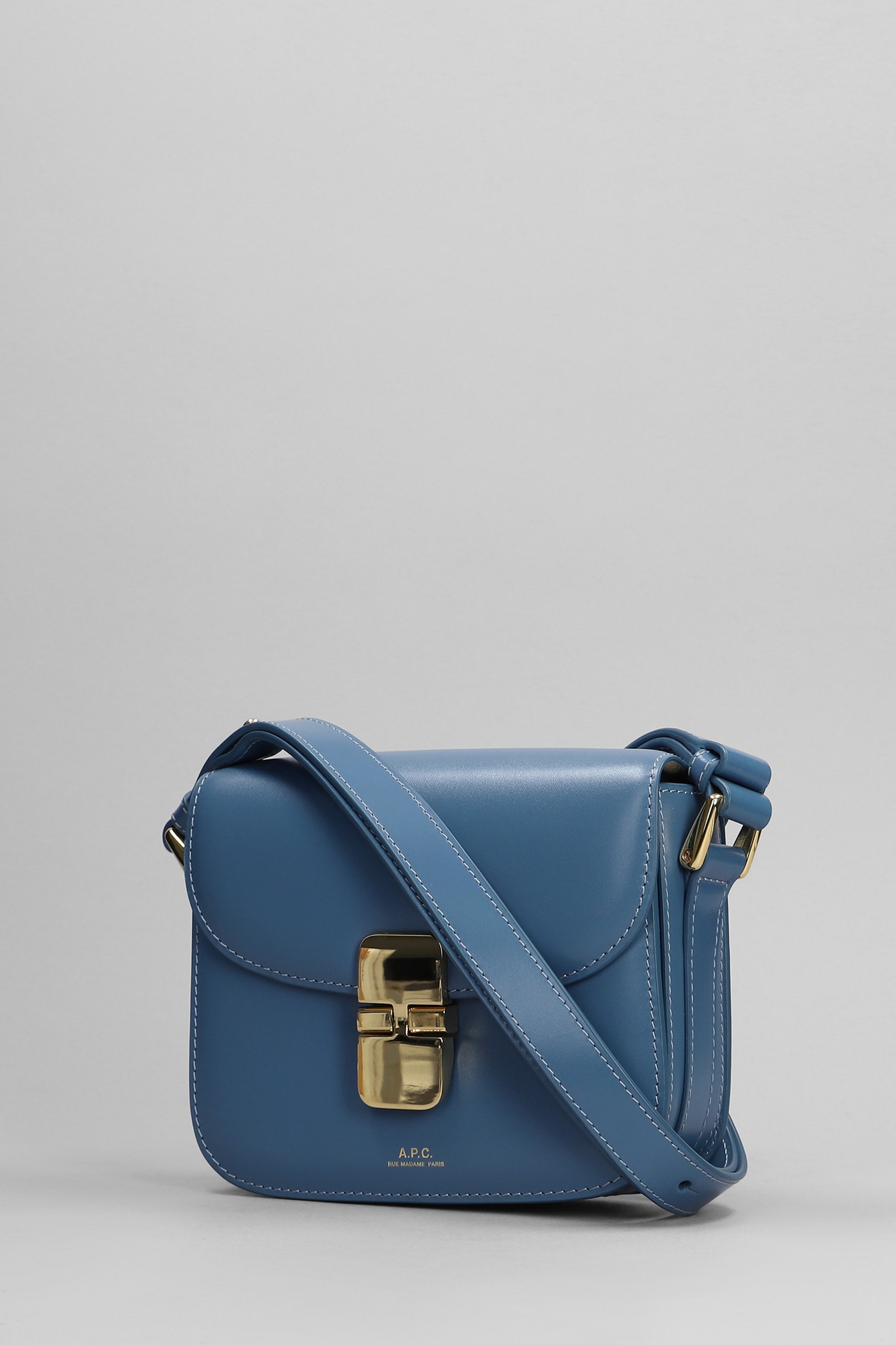 Shop Apc Grace Mini Shoulder Bag In Blue Leather