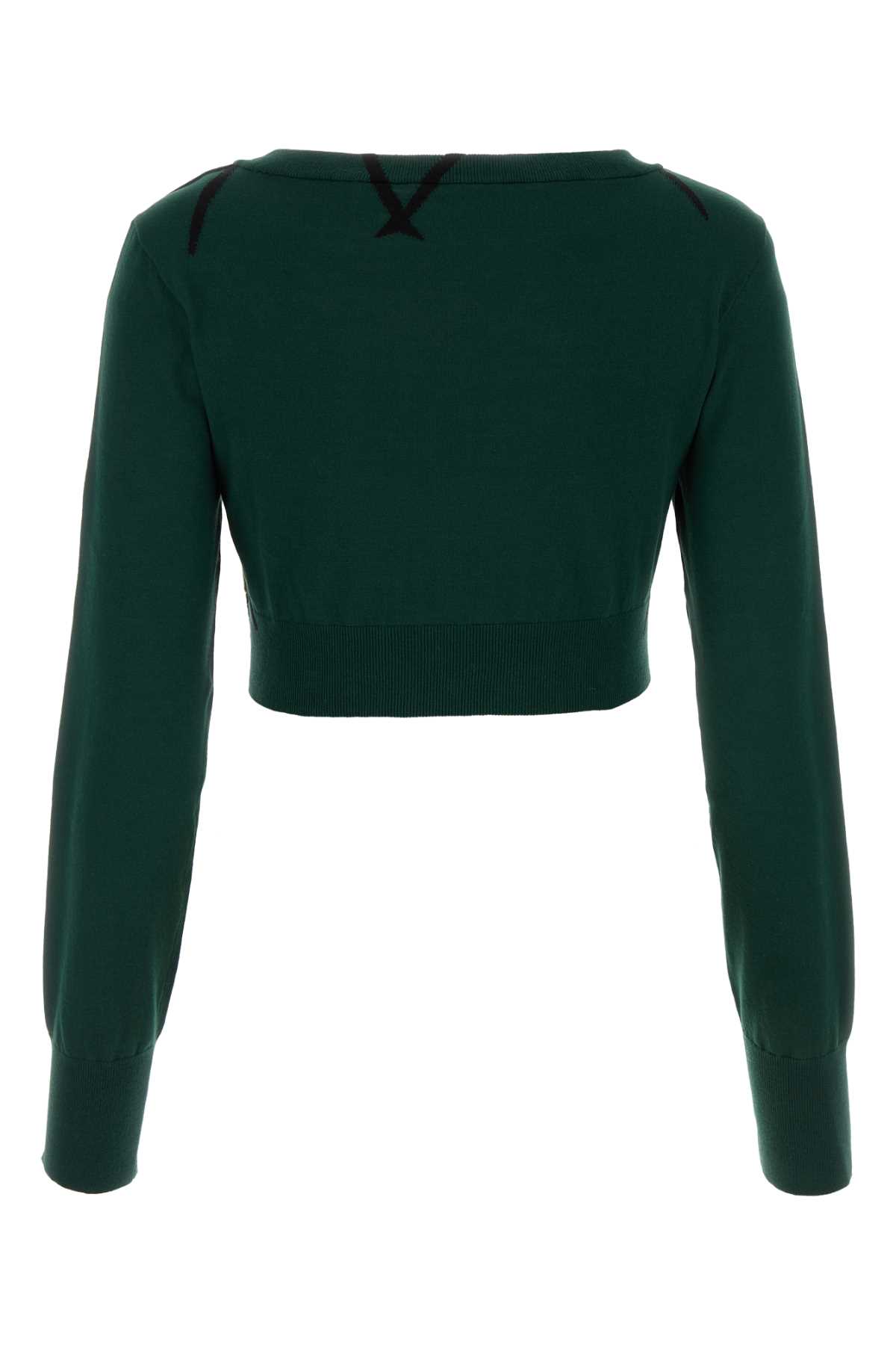 Shop Burberry Bottle Green Cotton Sweater In Ivy