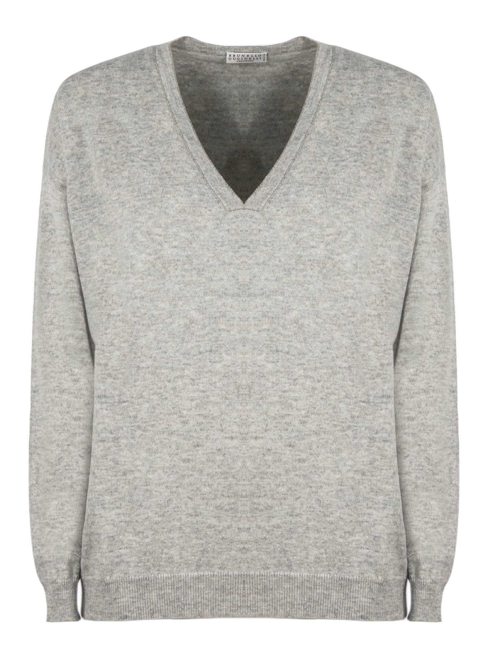 Brunello Cucinelli Grey Cashmere Sweater