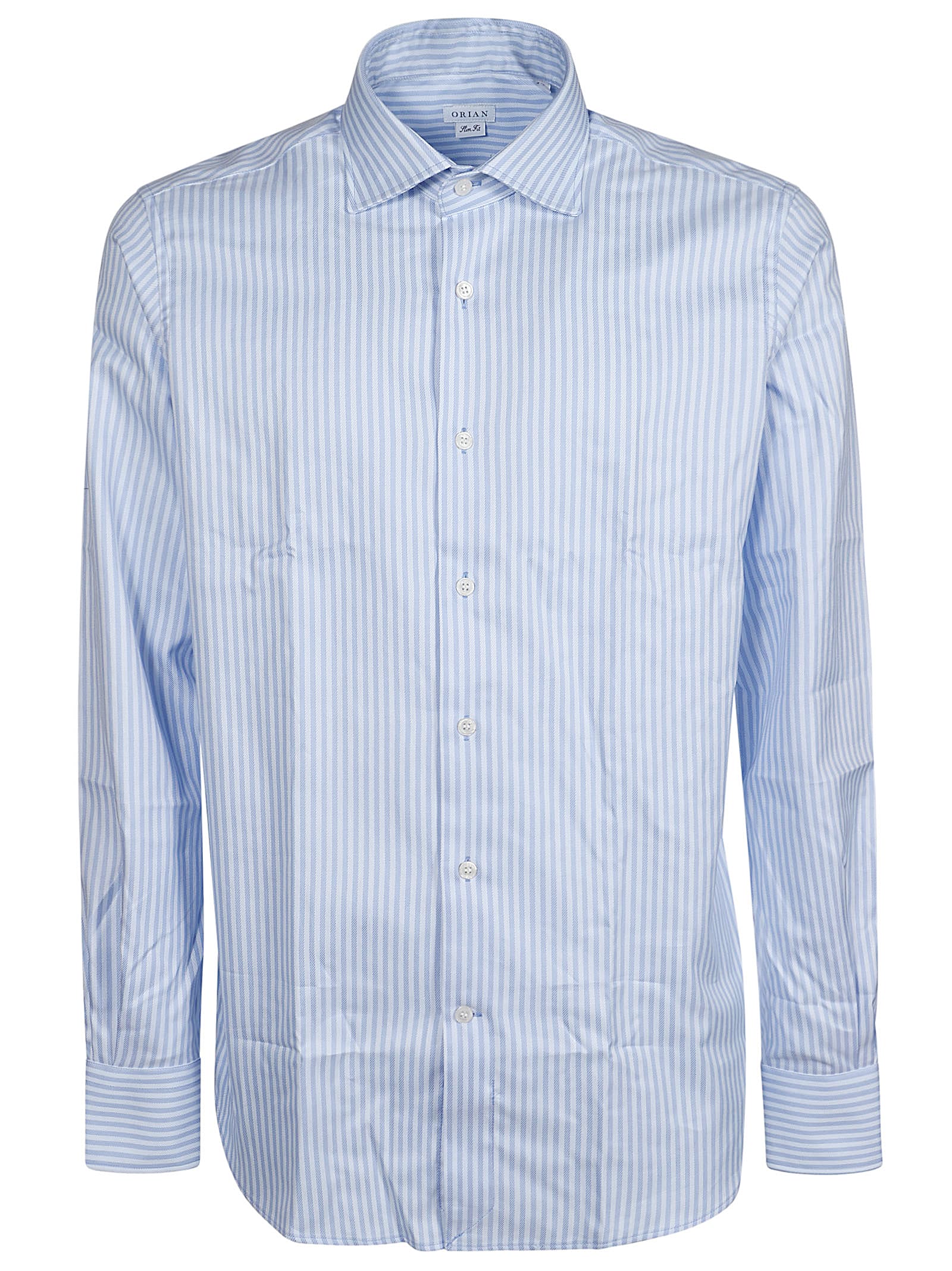 Shop Orian Long Sleeve Slim Shirt In Azzurro/azzurro