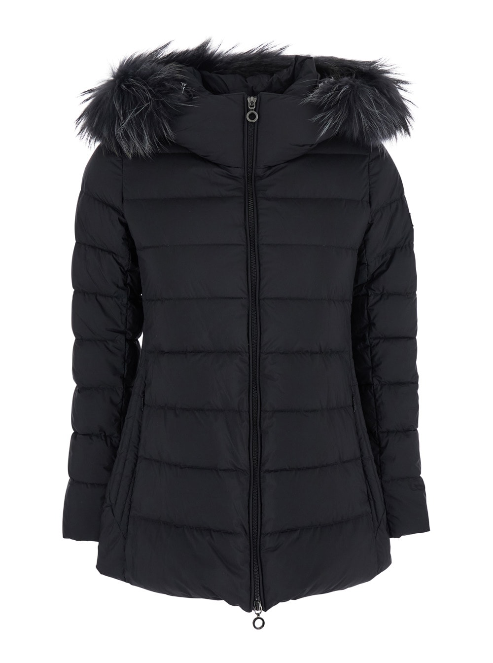 Tatras Black Down Jacket With Fur Hood In Tech Fabric Woman In Black