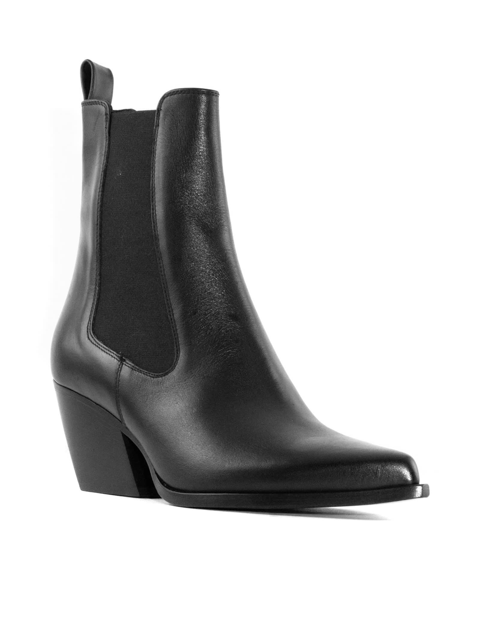 Shop Elena Iachi Black Beatles Texan Ankle Boot