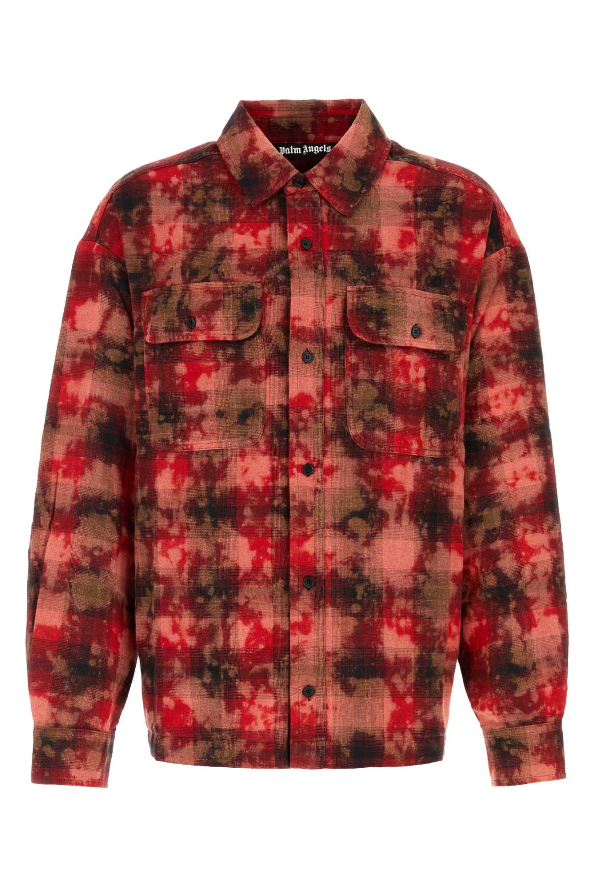 Shop Palm Angels Embroidered Flannel Oversize Shirt In 2503