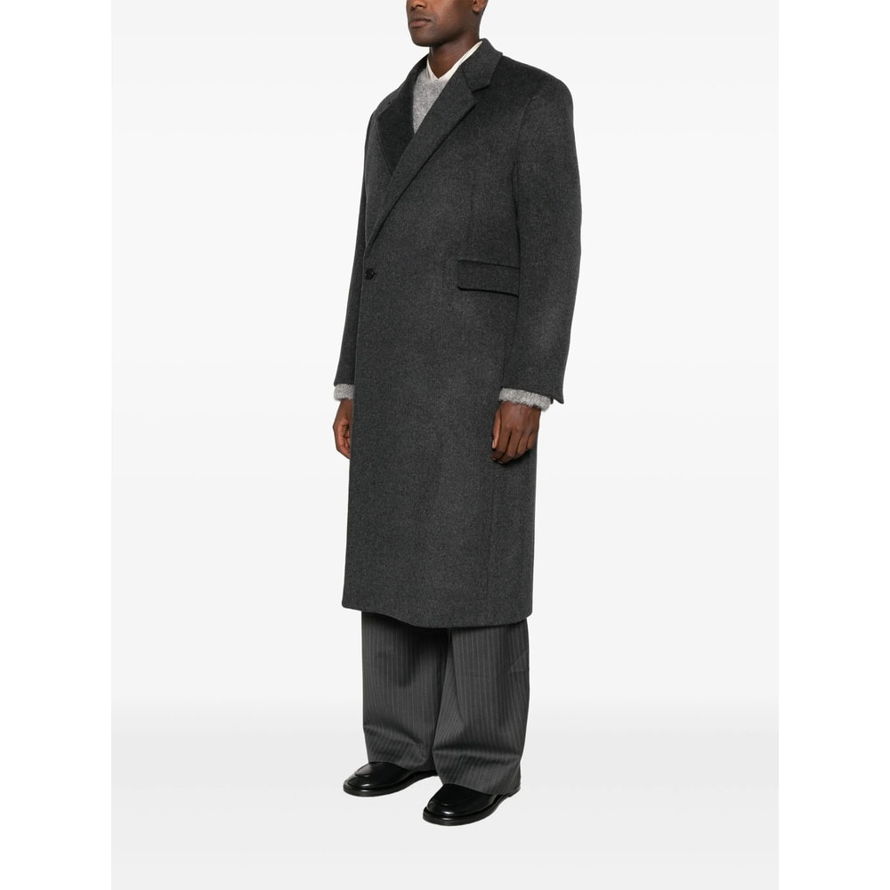 Tonywack Wool-blend Buttoned Coat In Black